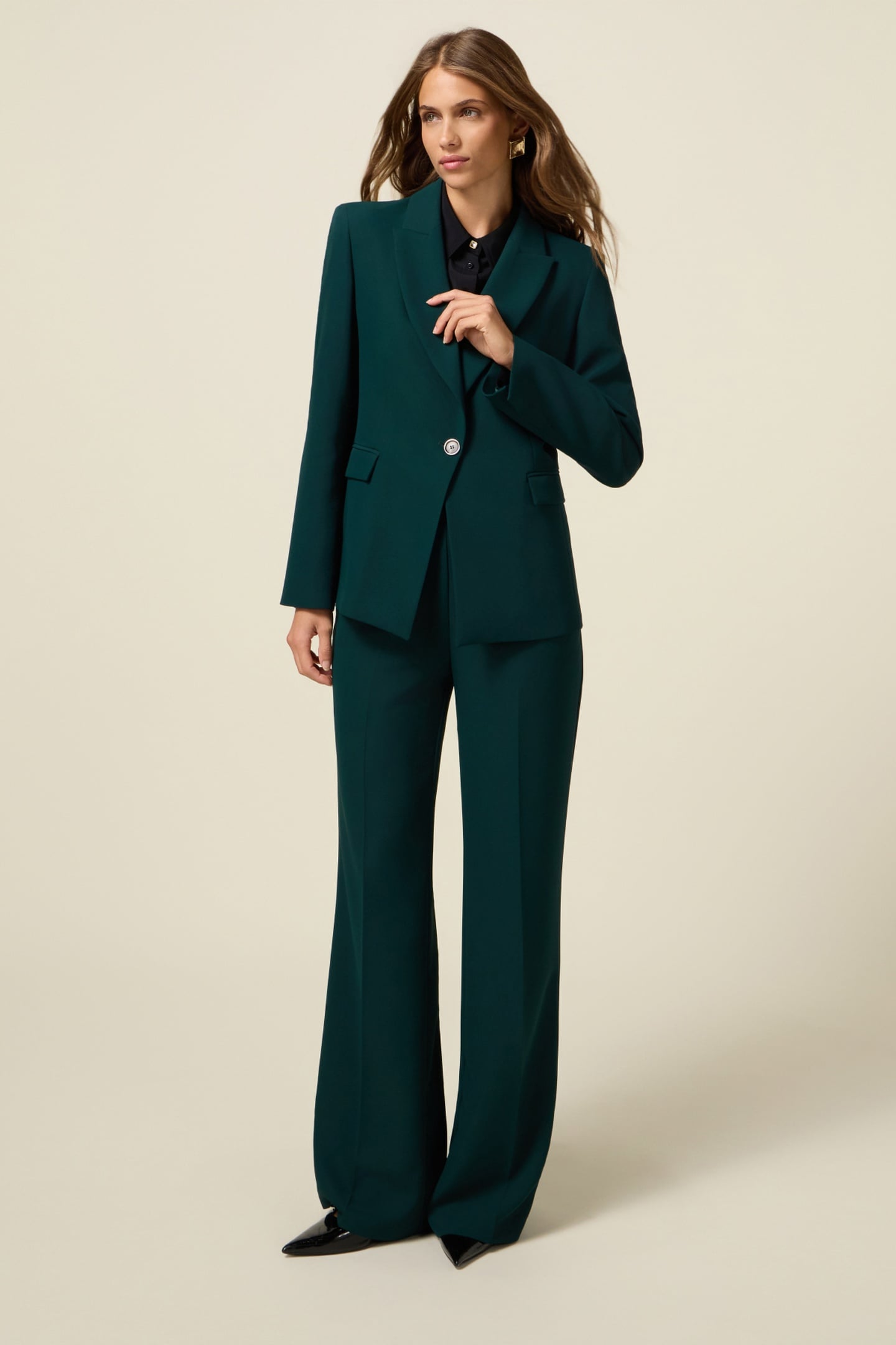CREPE FABRIC BLAZER GREEN 2