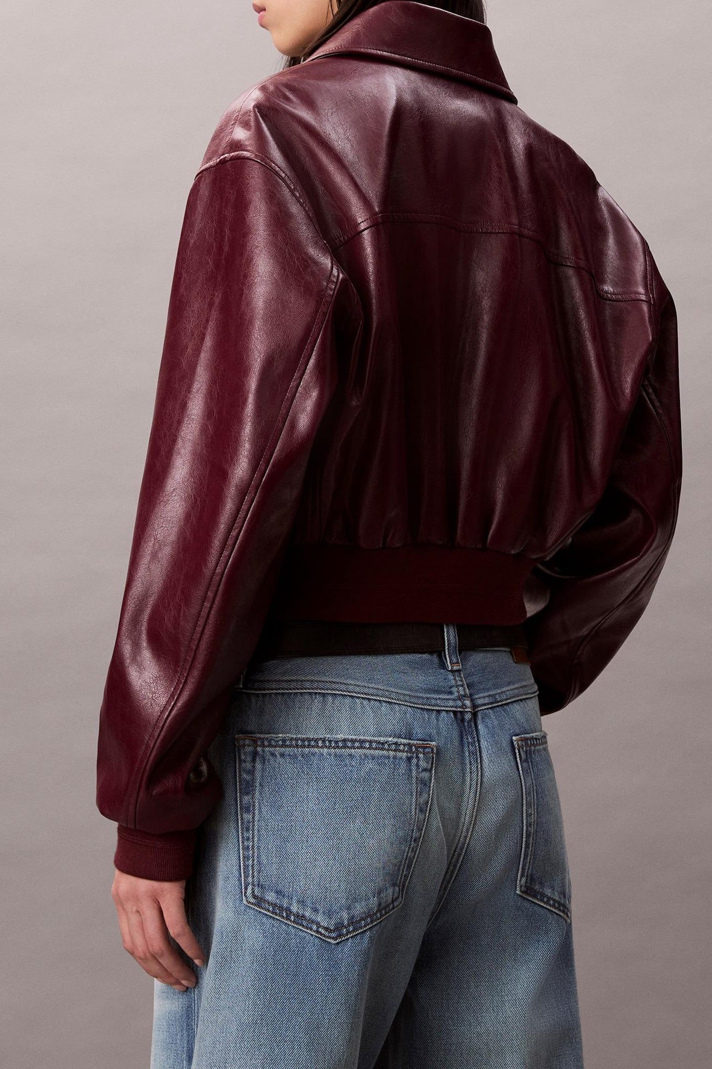 CROPPED CRINKLE JACKET DEEP ROUGE 2