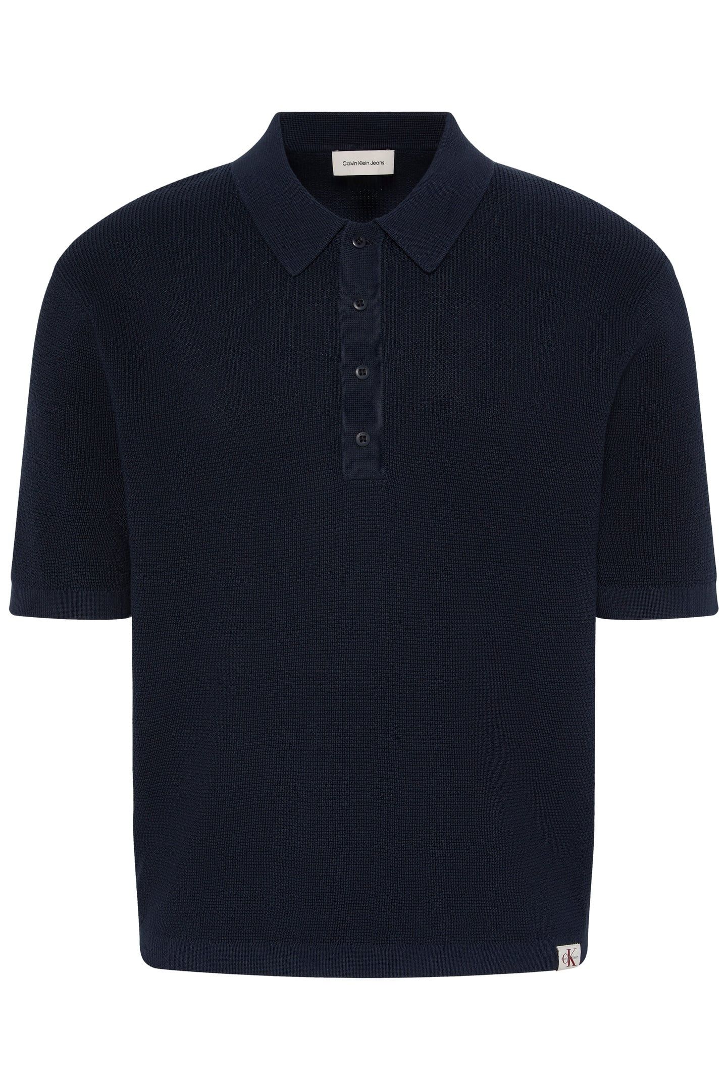 SS COTTON WAFFLE POLO DARK SAPPHIRE 4