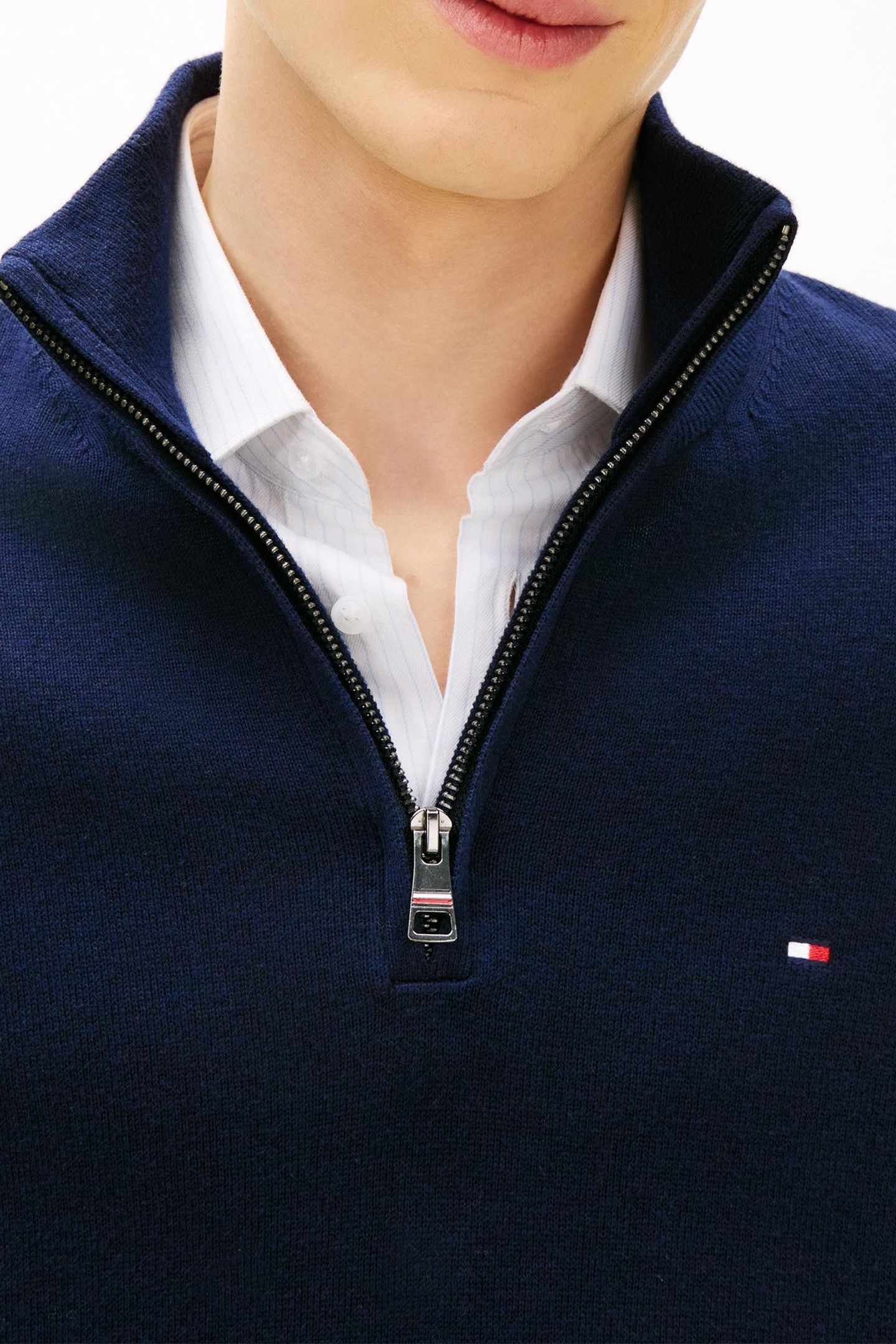 PIMA COTTON CASHMERE SWEATER NAVY BLUE 7