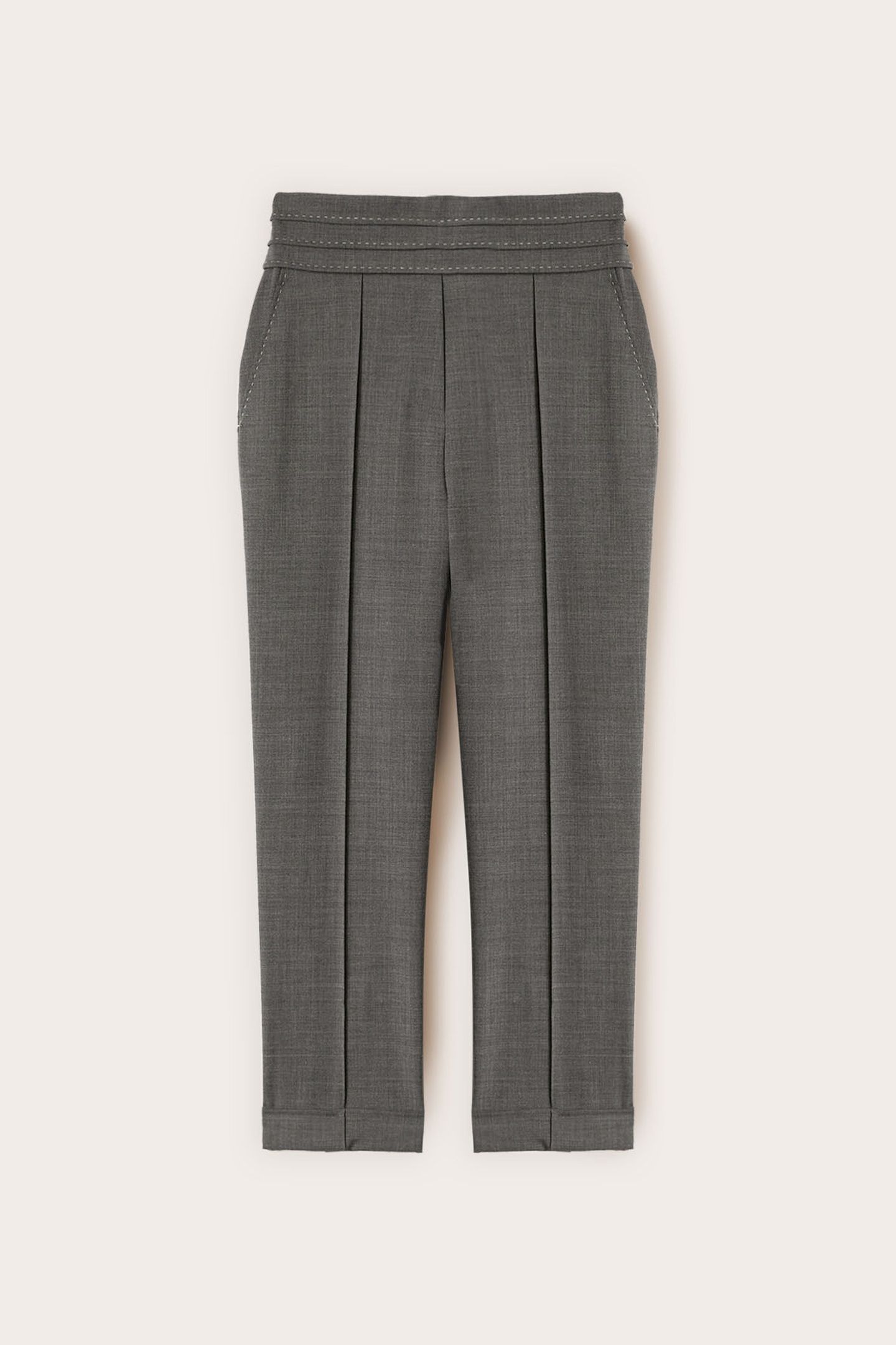CIGARETTE PANTS WITH TOPSTITCHING GREY 4