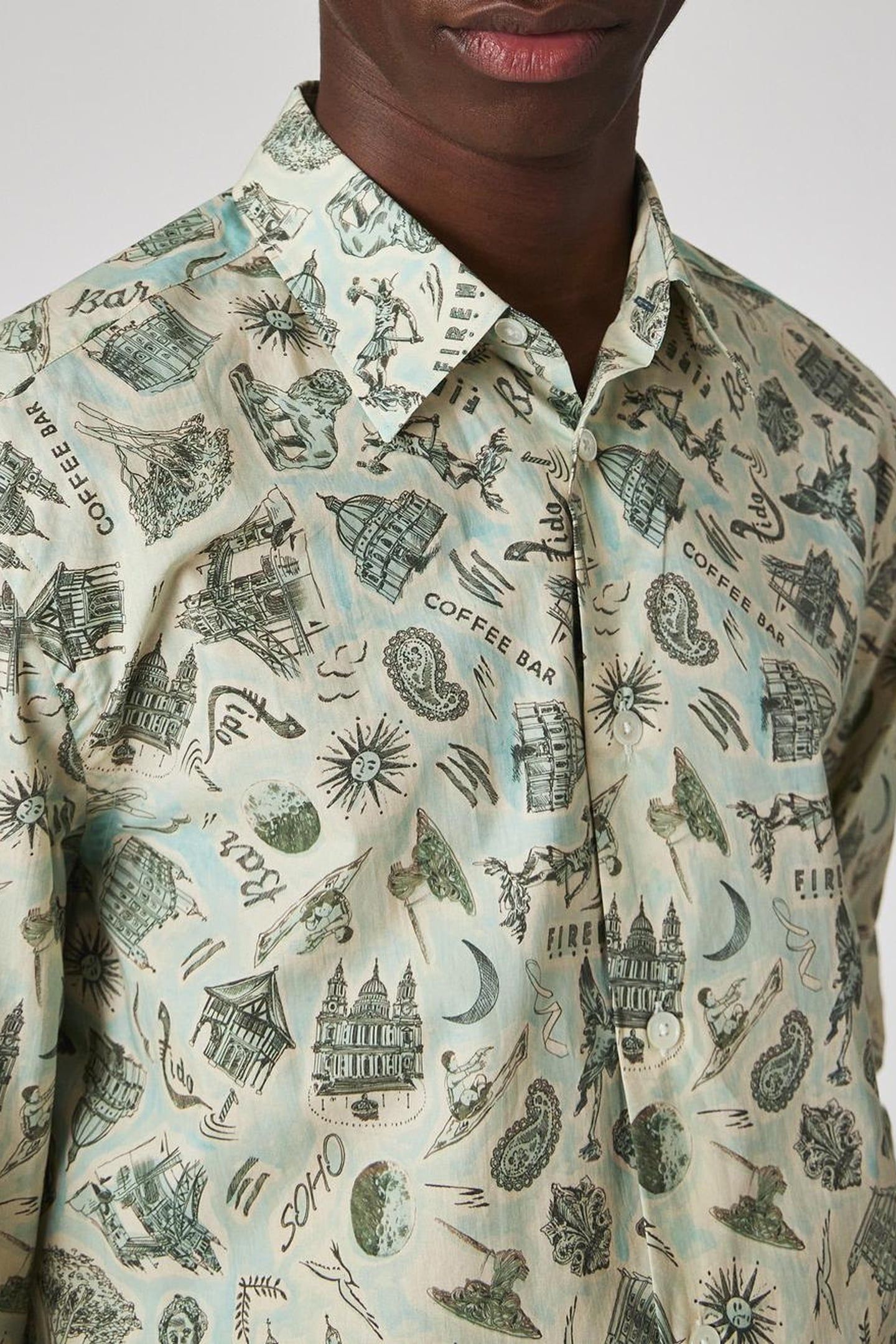 MENS S/C REGULAR FIT SHIRT GREEN 8