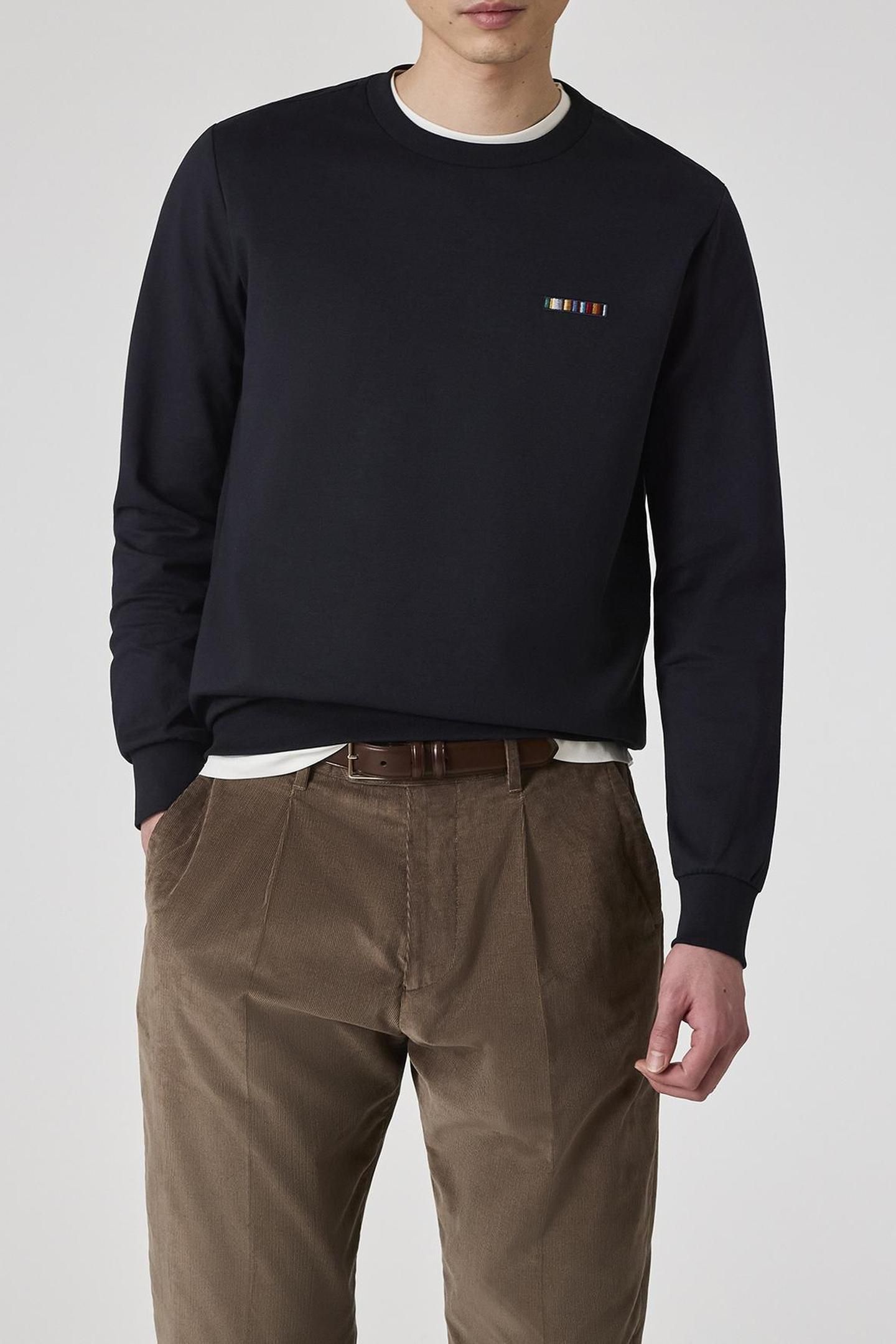 MENS SWEATSHIRT WITH CHEST EMBROIDERY VERY DARK NAVY 1