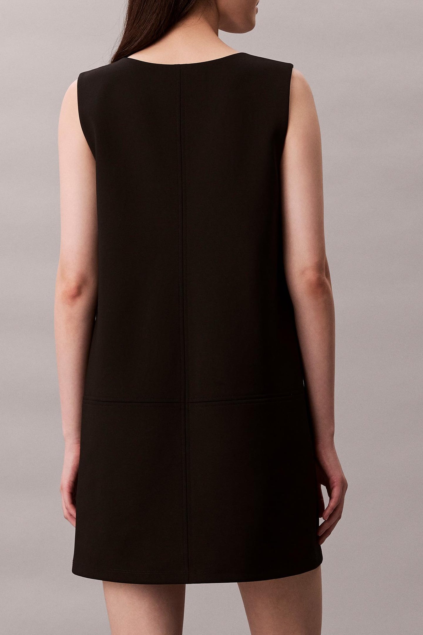 SCUBA V NECK MINI DRESS BLACK 2