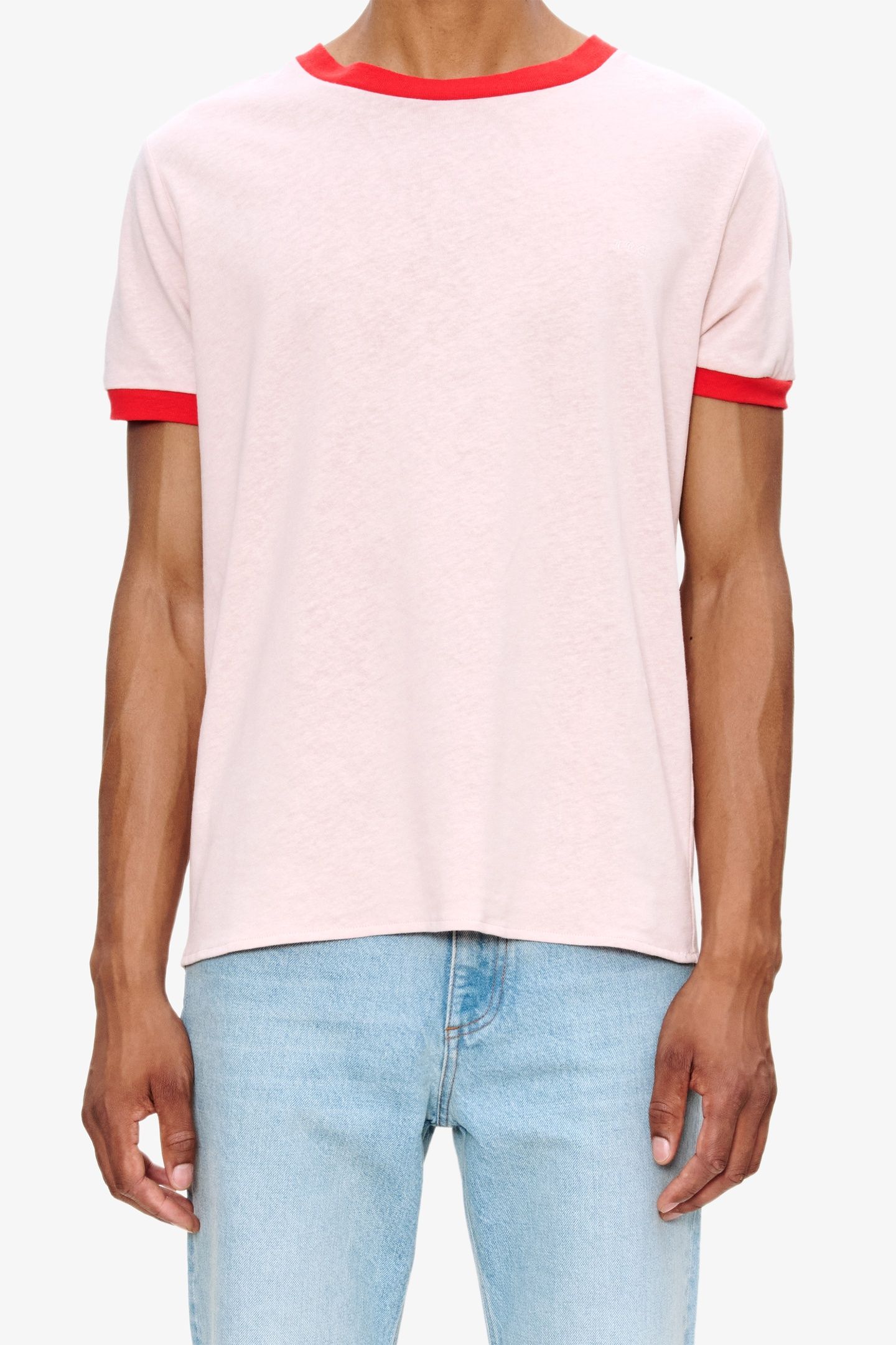 UNISEX T-SHIRT SHORT SLEEVE CONTRAST PINK 1