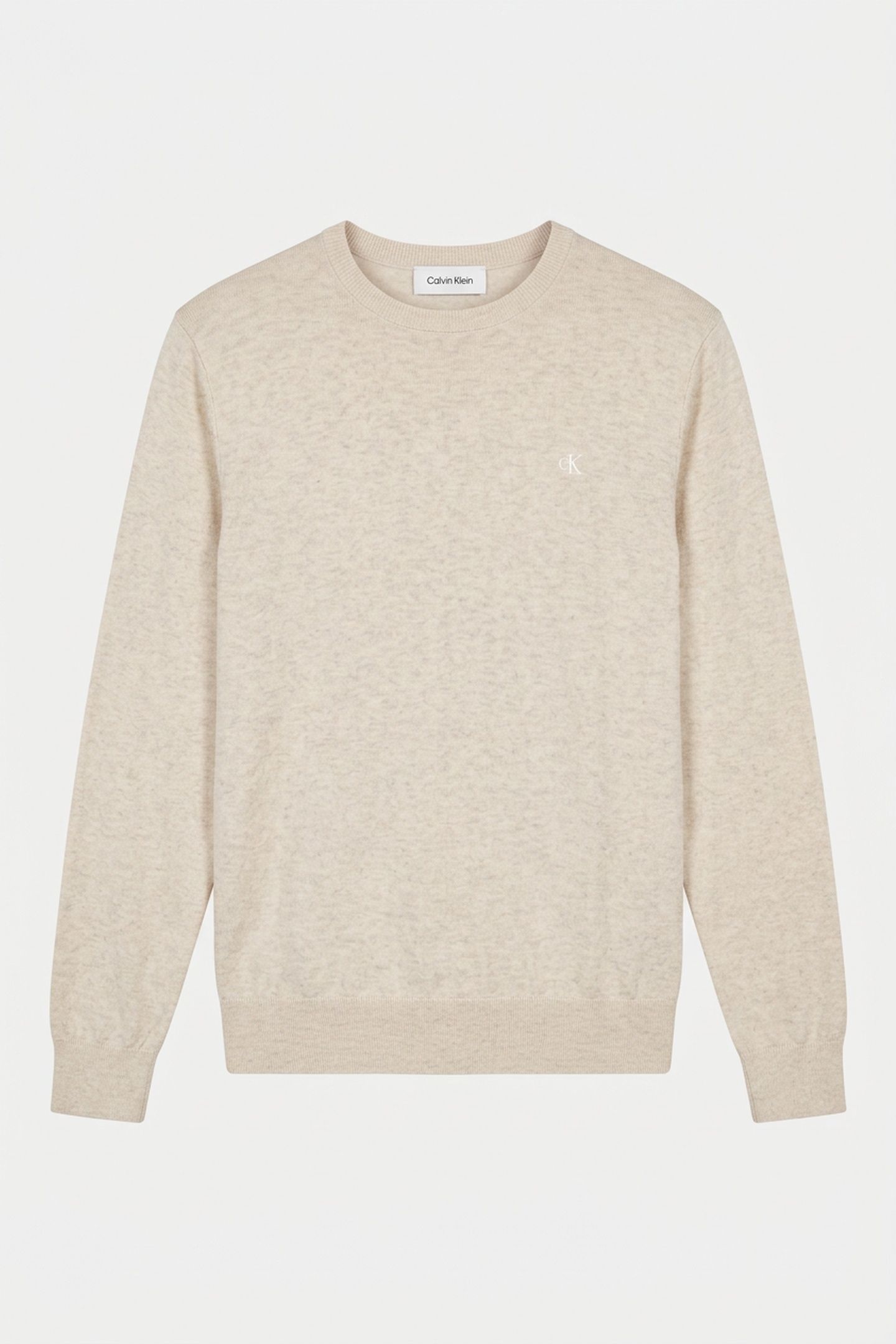 LS SUPIMA COTTON CREWNECK SNOW HEATHER 3