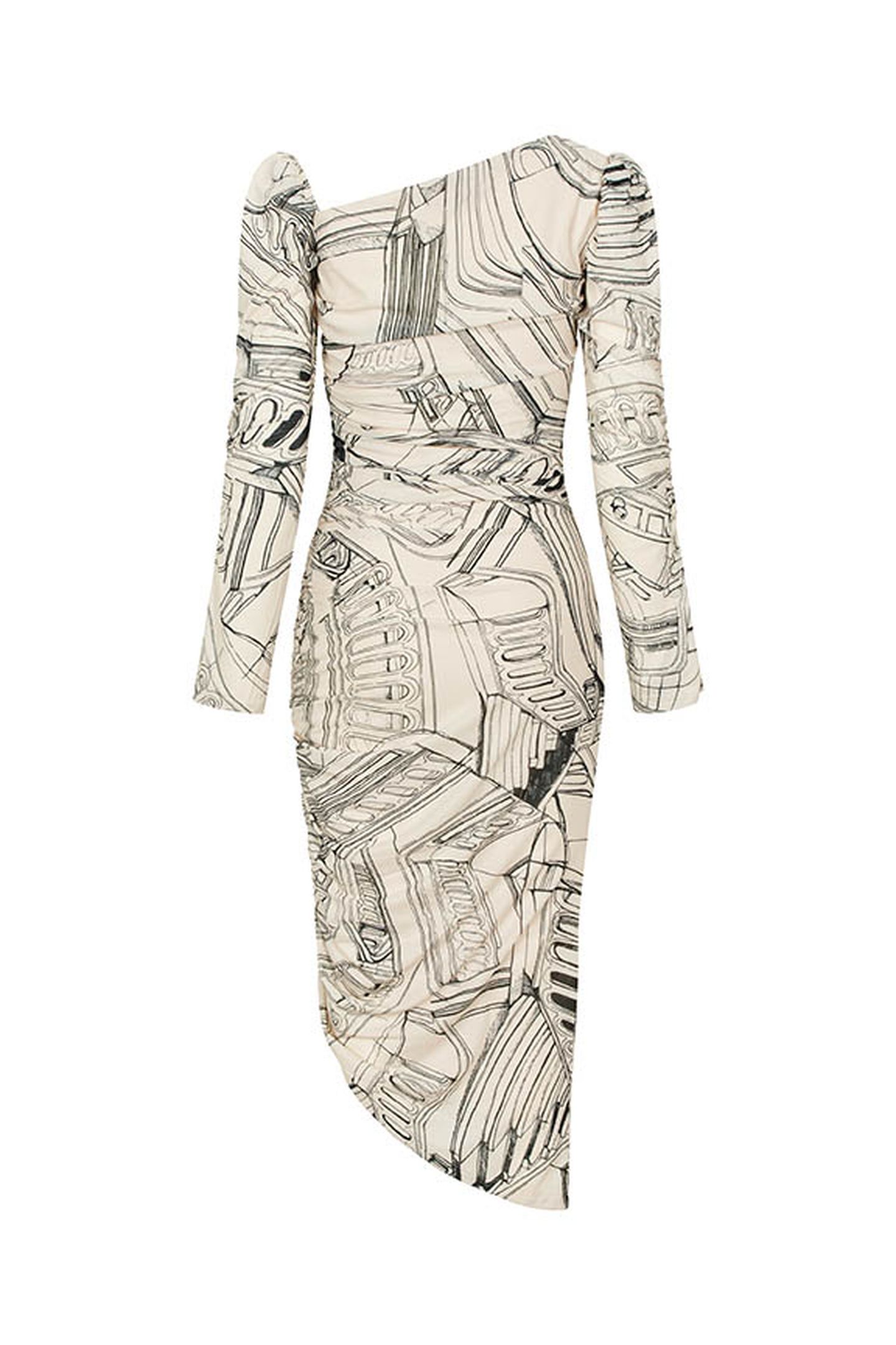 ROUCHED MIDI DRESS FINELINE STAIRCASE 3