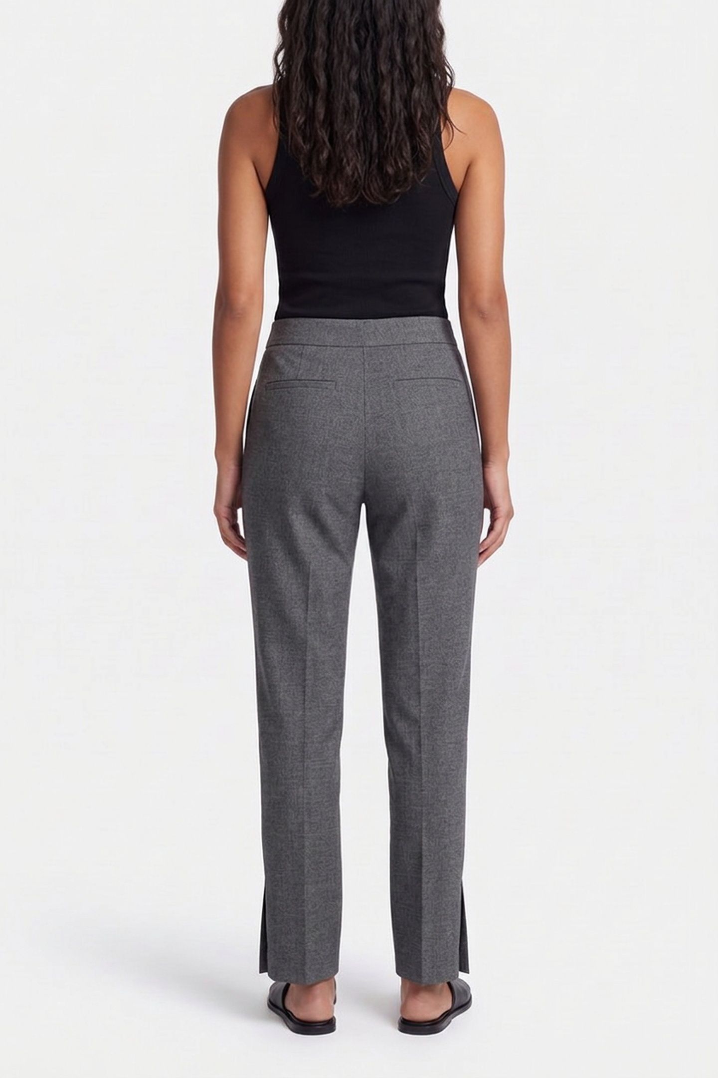 EKRY BOTTOM SLIT TROUSER BLACK 2