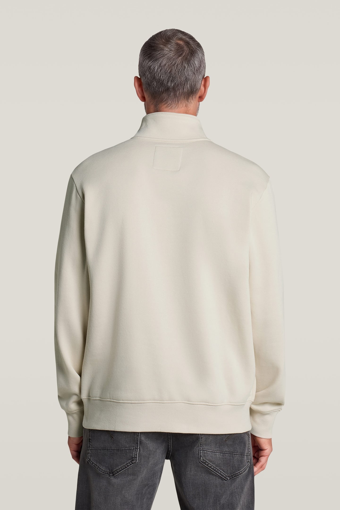 CORE HALF ZIP STAND UP COLLAR SWEAT L/S WHITE 2