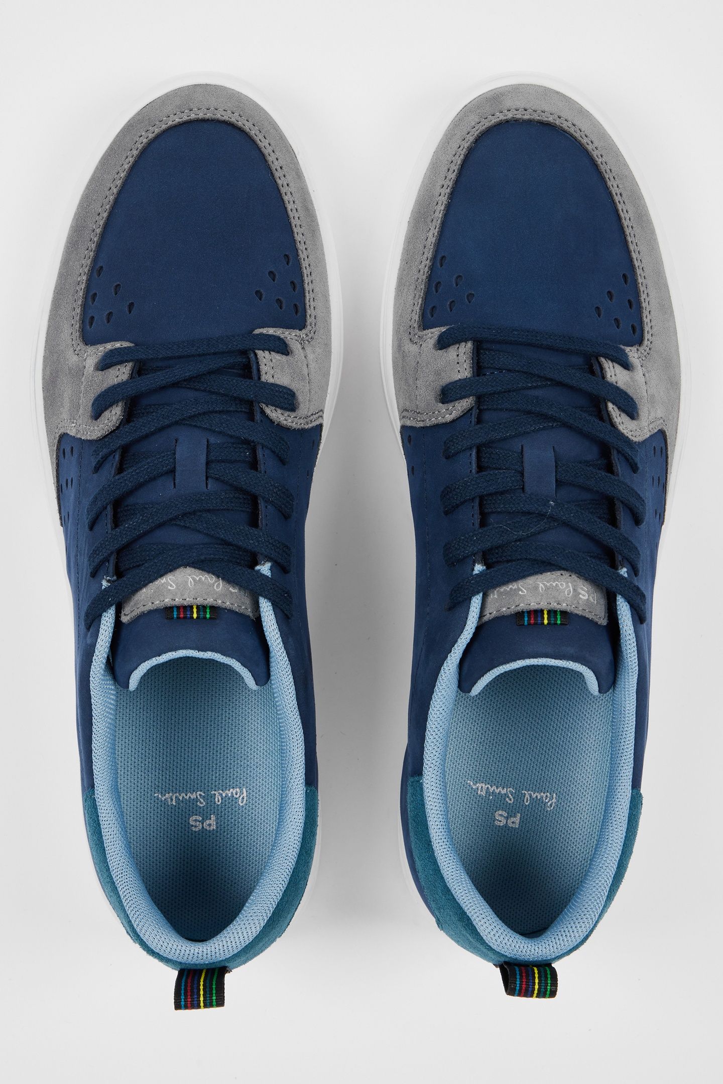 MENS SHOE COSMO NAVY GREY TOE WHITE 8