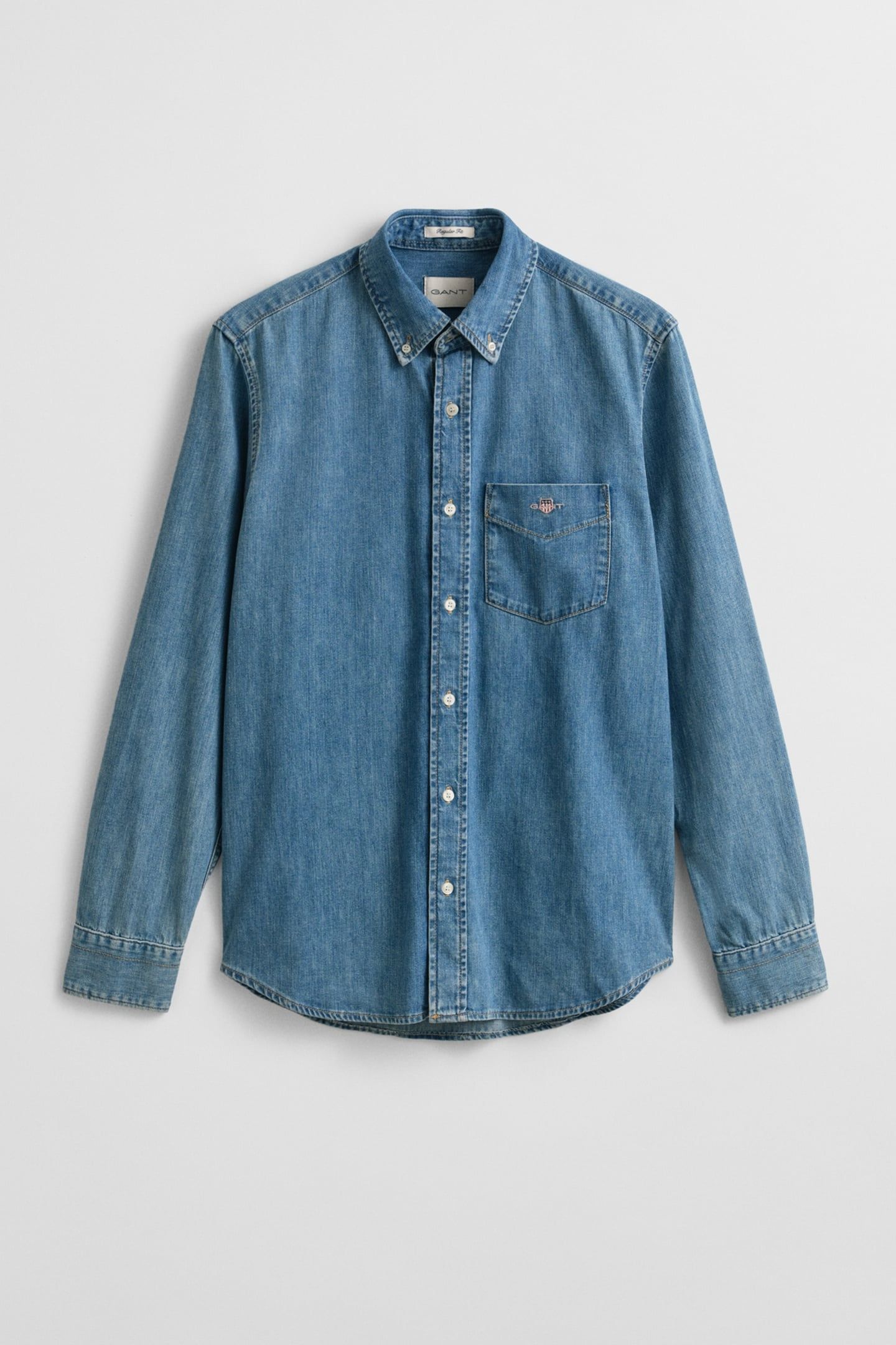 REG DENIM SHIRT SEMI LIGHT BLUE WORN IN 4