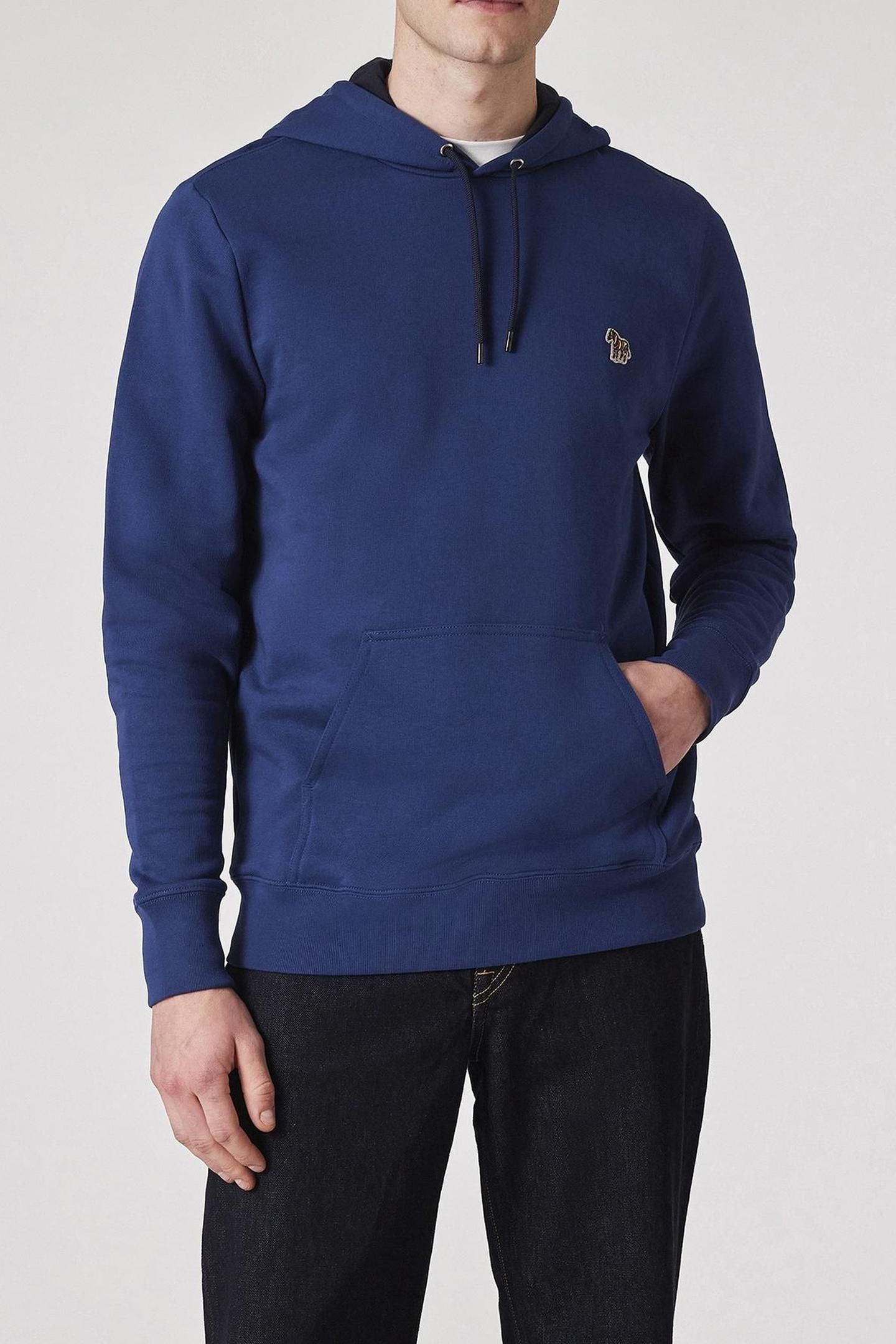 MENS REG FIT HOODY ZEBRA INKY BLUE 1