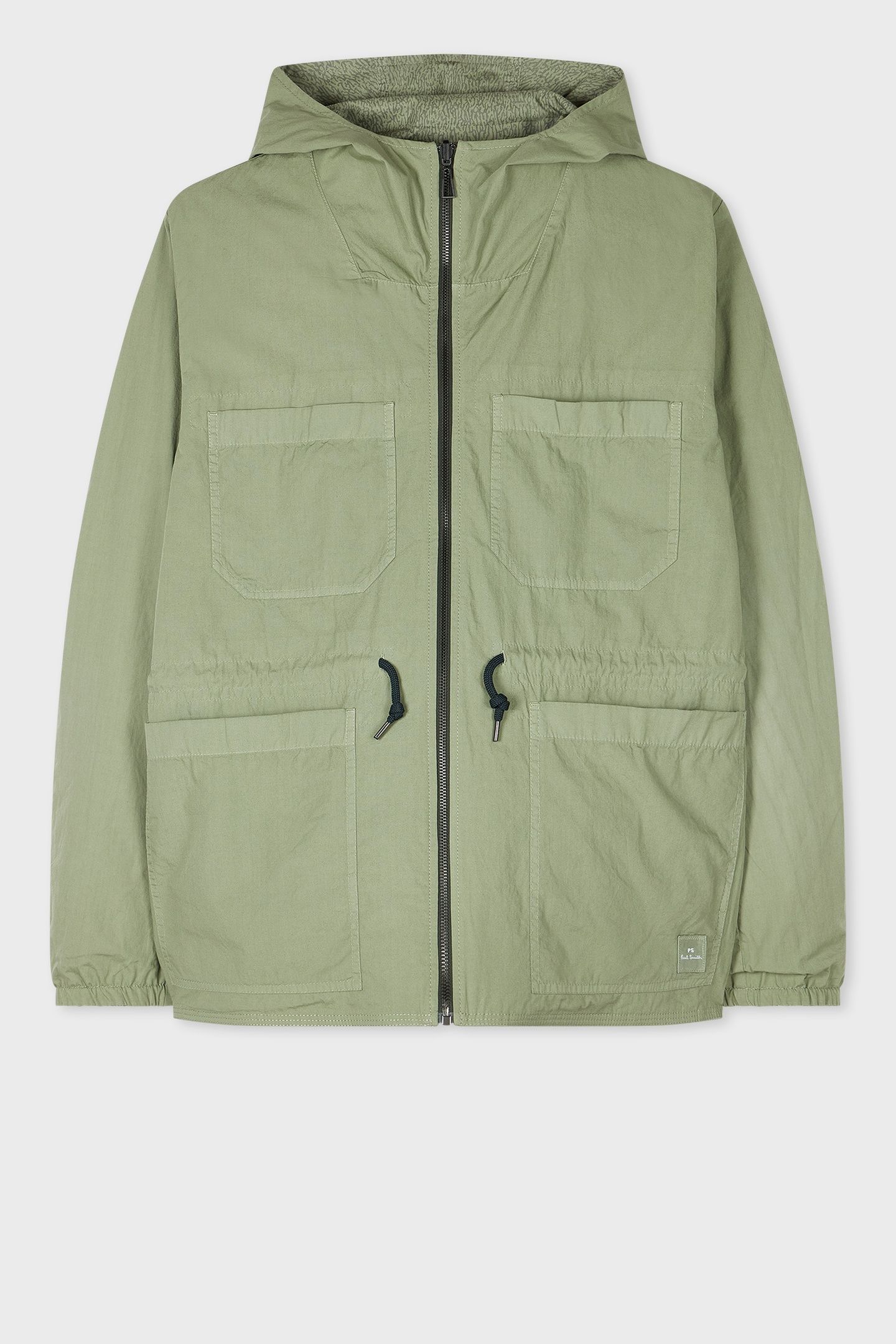MENS REVERSIBLE HOODED JACKET LT GREYISH GREEN 4