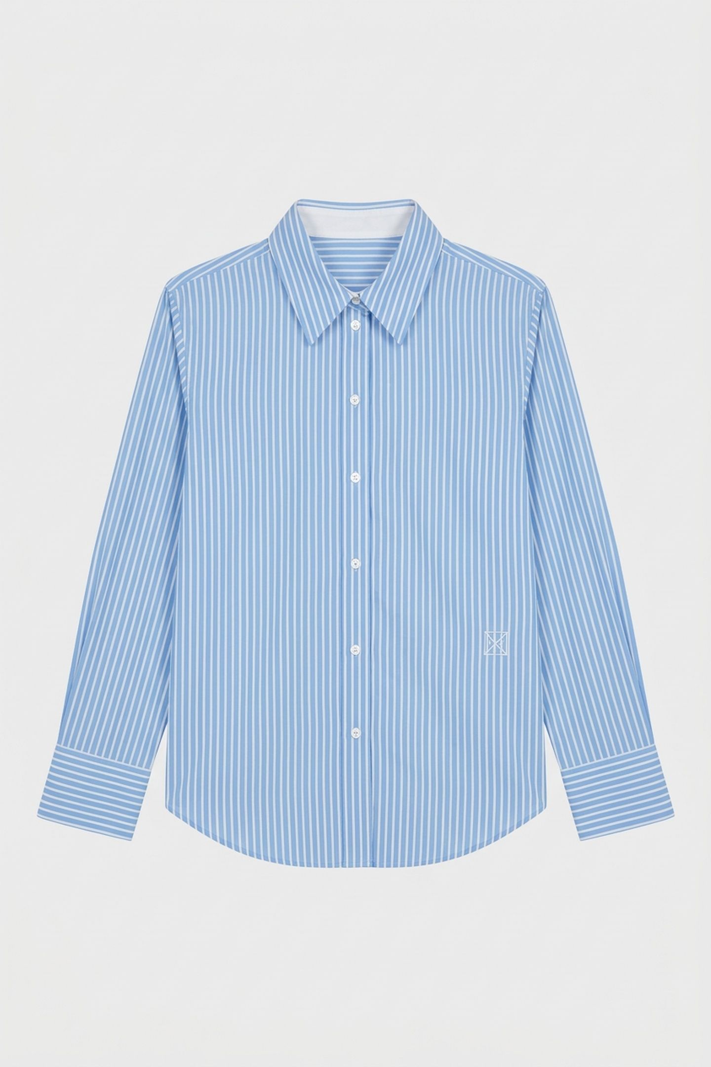YARNDYE COTTON POPLIP SHIRT ANGEL HAIR STRIPE MARINA BRILLIA 3