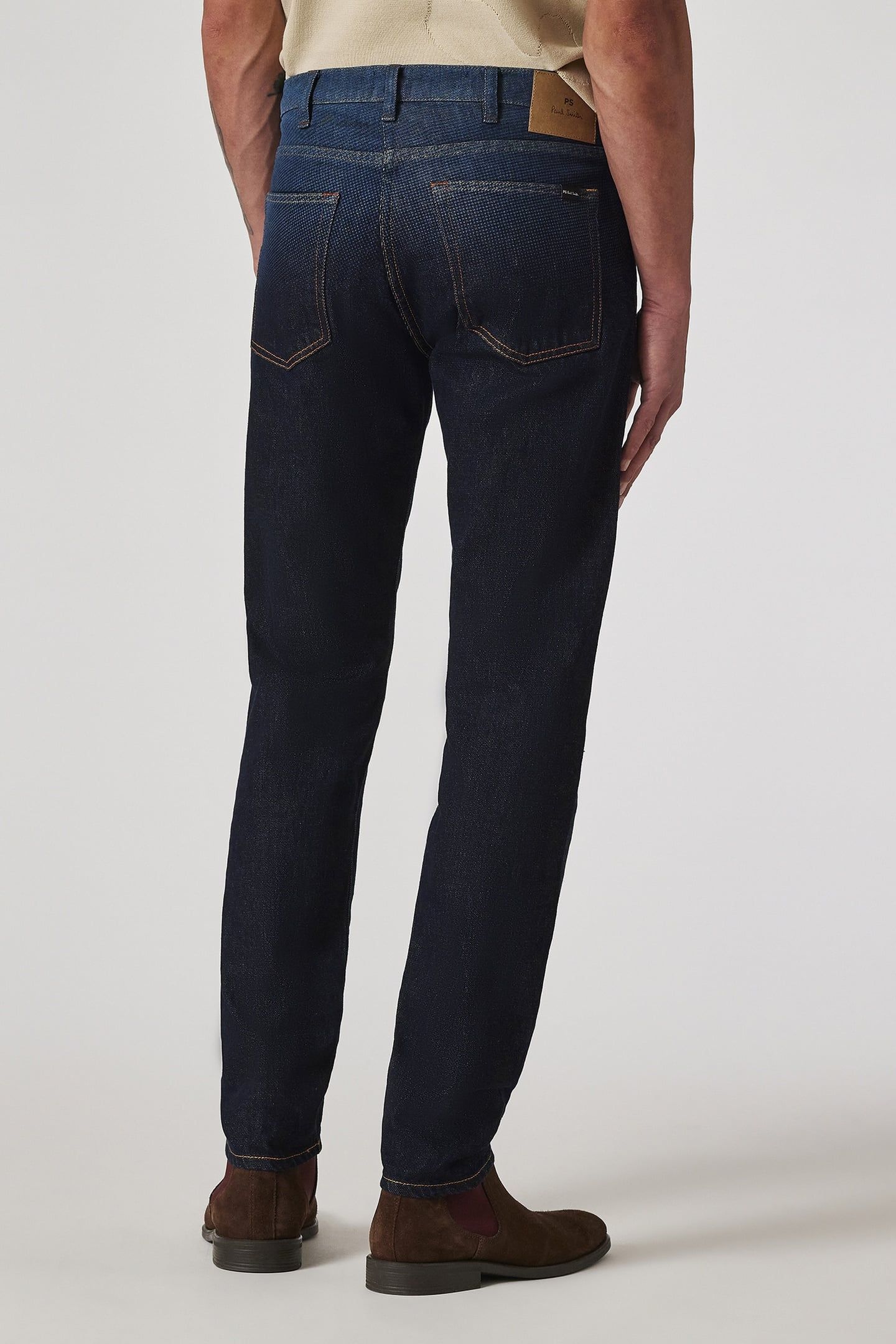MENS TAPERED FIT JEAN BLEACH EFFECT 3