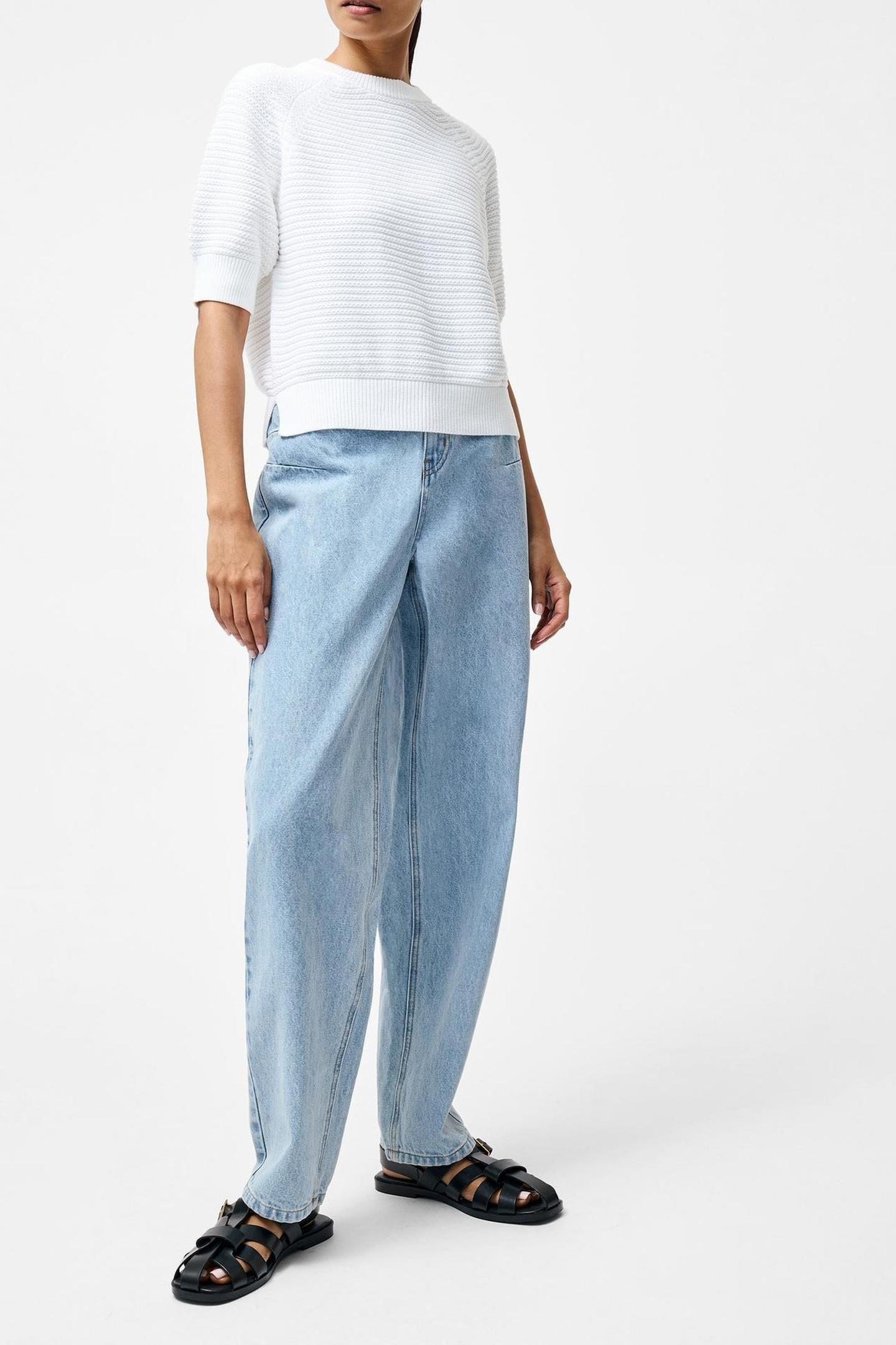 LILY MOZART SS HIGH NECK KNIT SUMMER WHITE 2