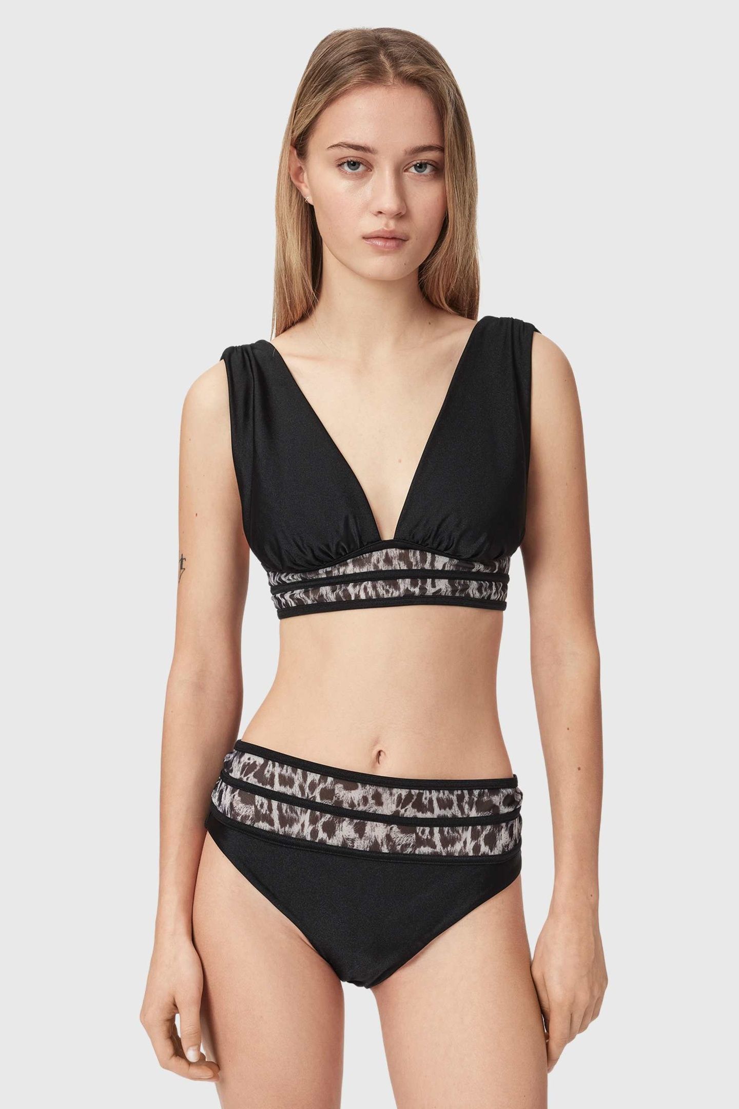 XALIA BIKINI TOP BLACK/GREY LEOPARD 2