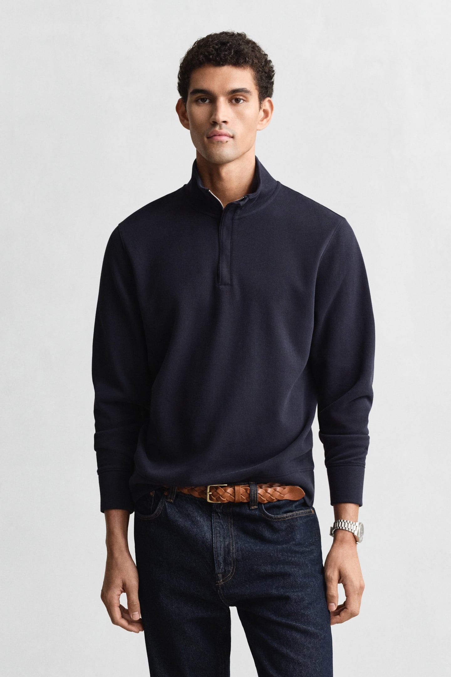 LIGHT SACKER HALF ZIP EVENING BLUE 1