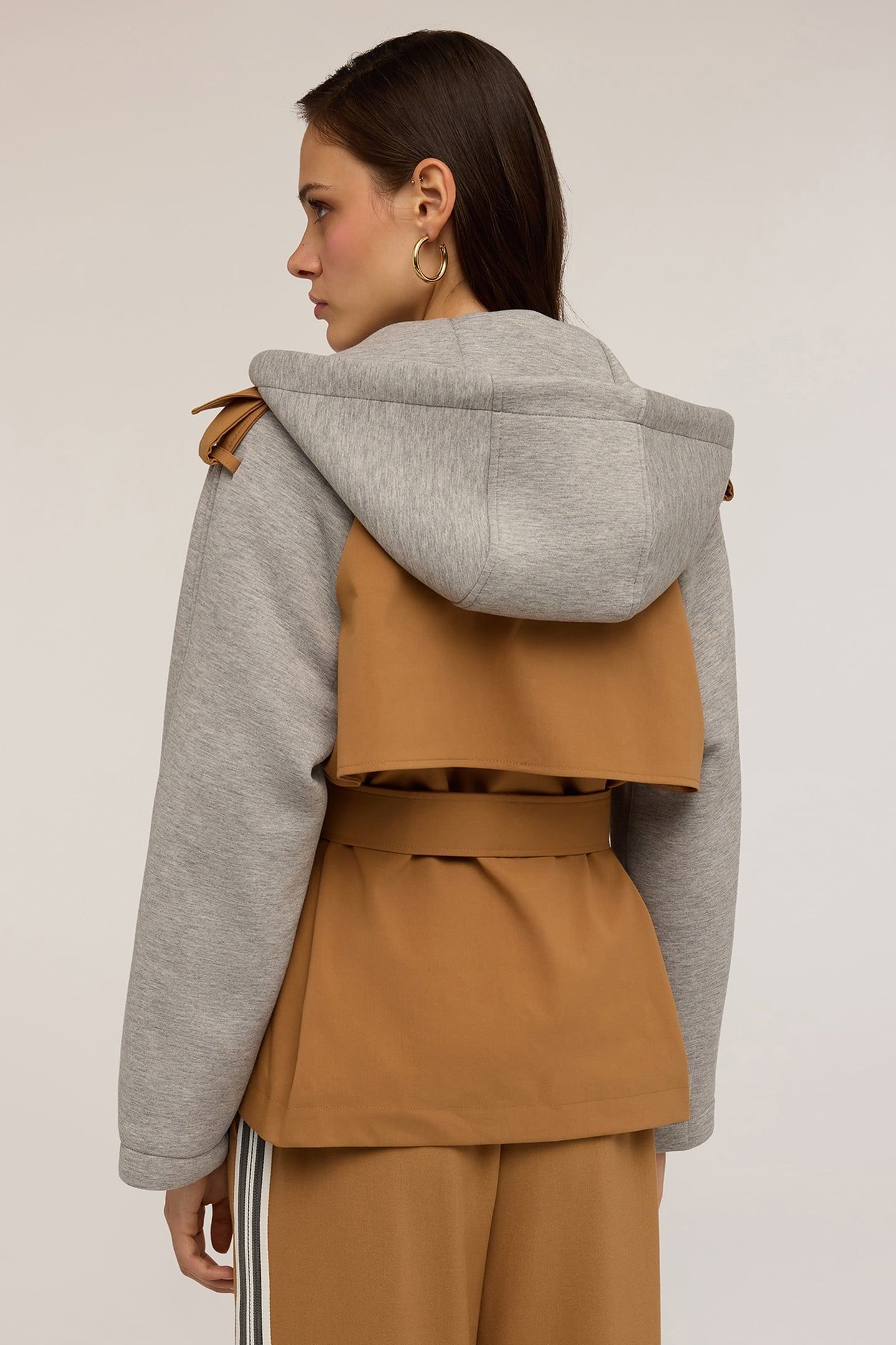 TRENCH COAT WITH SCUBA INSERTS BEIGE 3