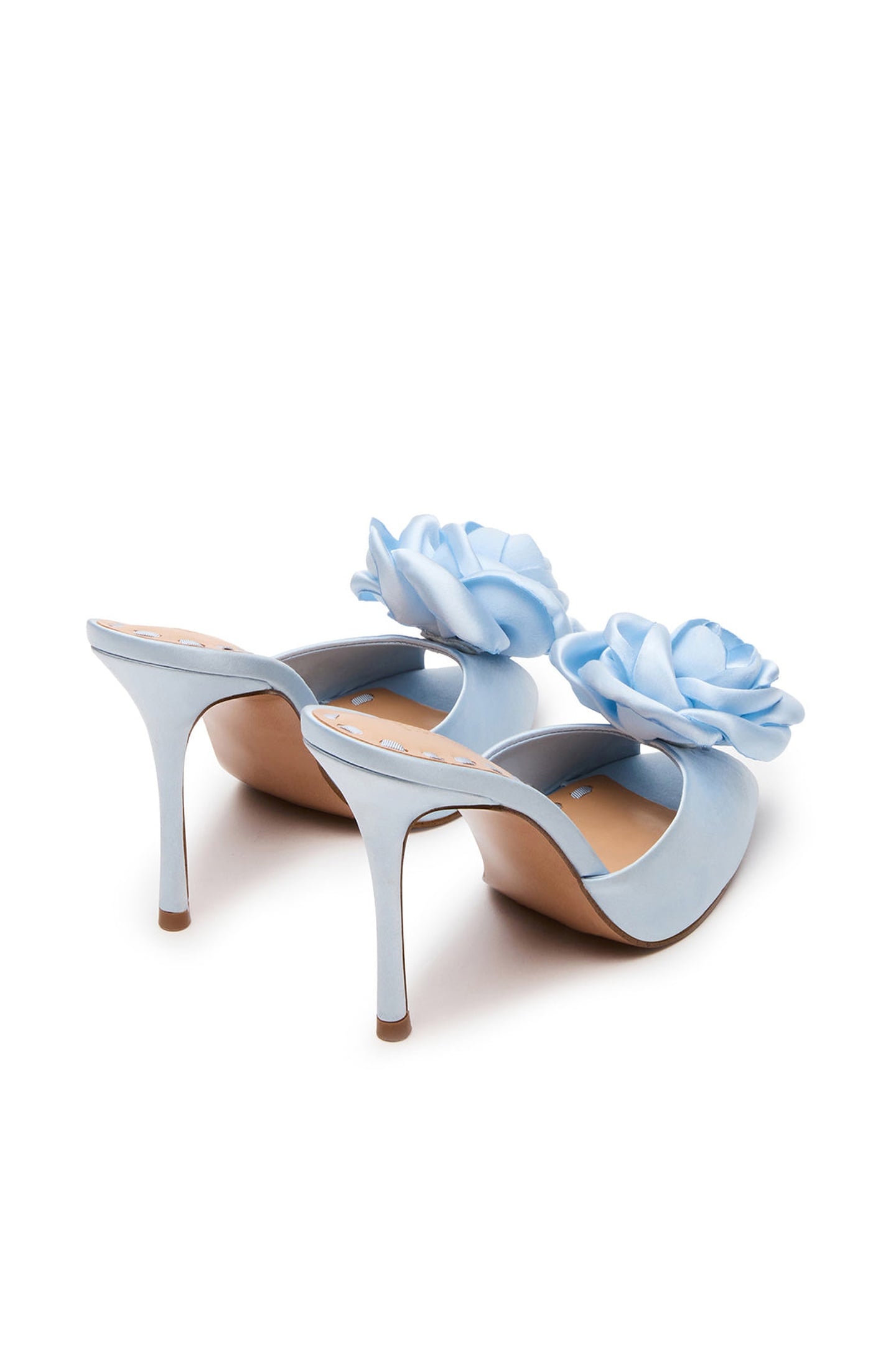 PRIYA-FLWR MULES BLUE SATIN 3