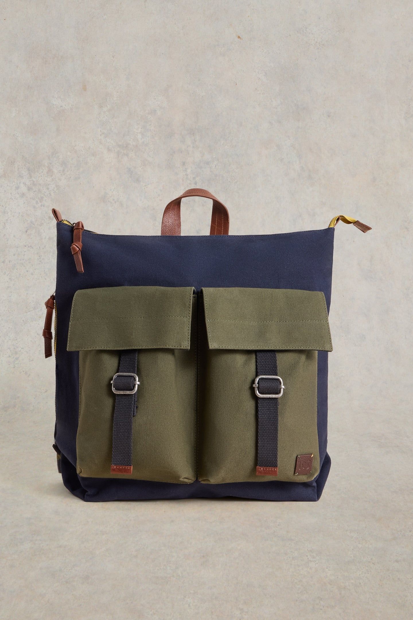 THEO UTILITY CANVAS BACKPACK NAVY MULTI 1