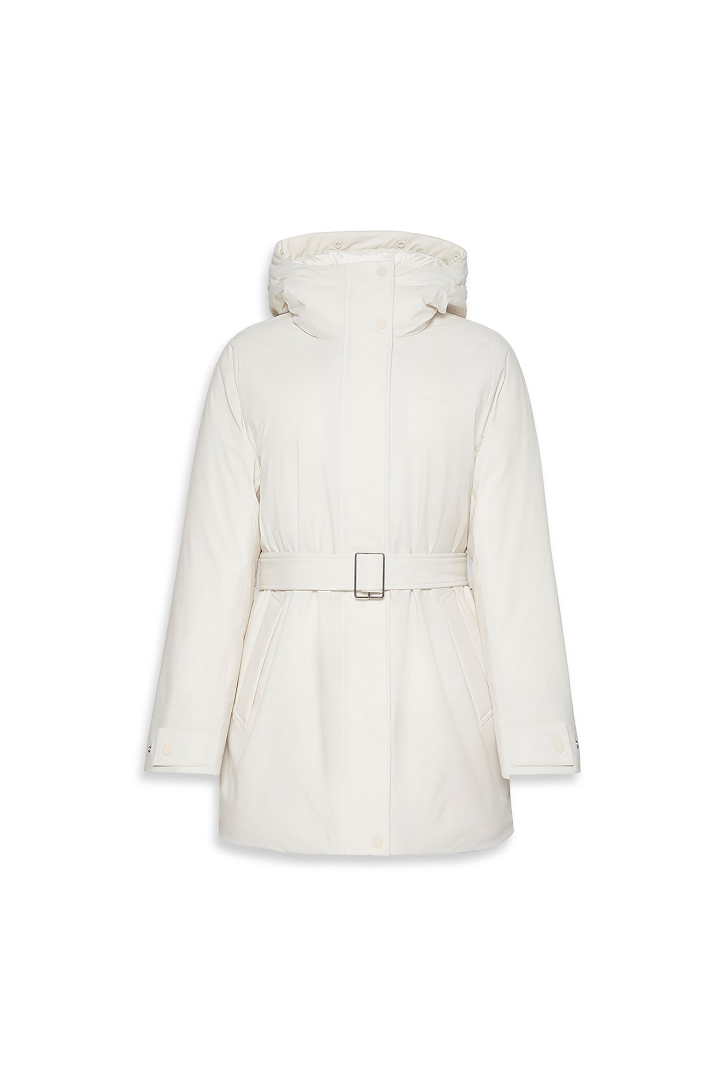 BELTED MATTE QUILTED COAT CHALK 5
