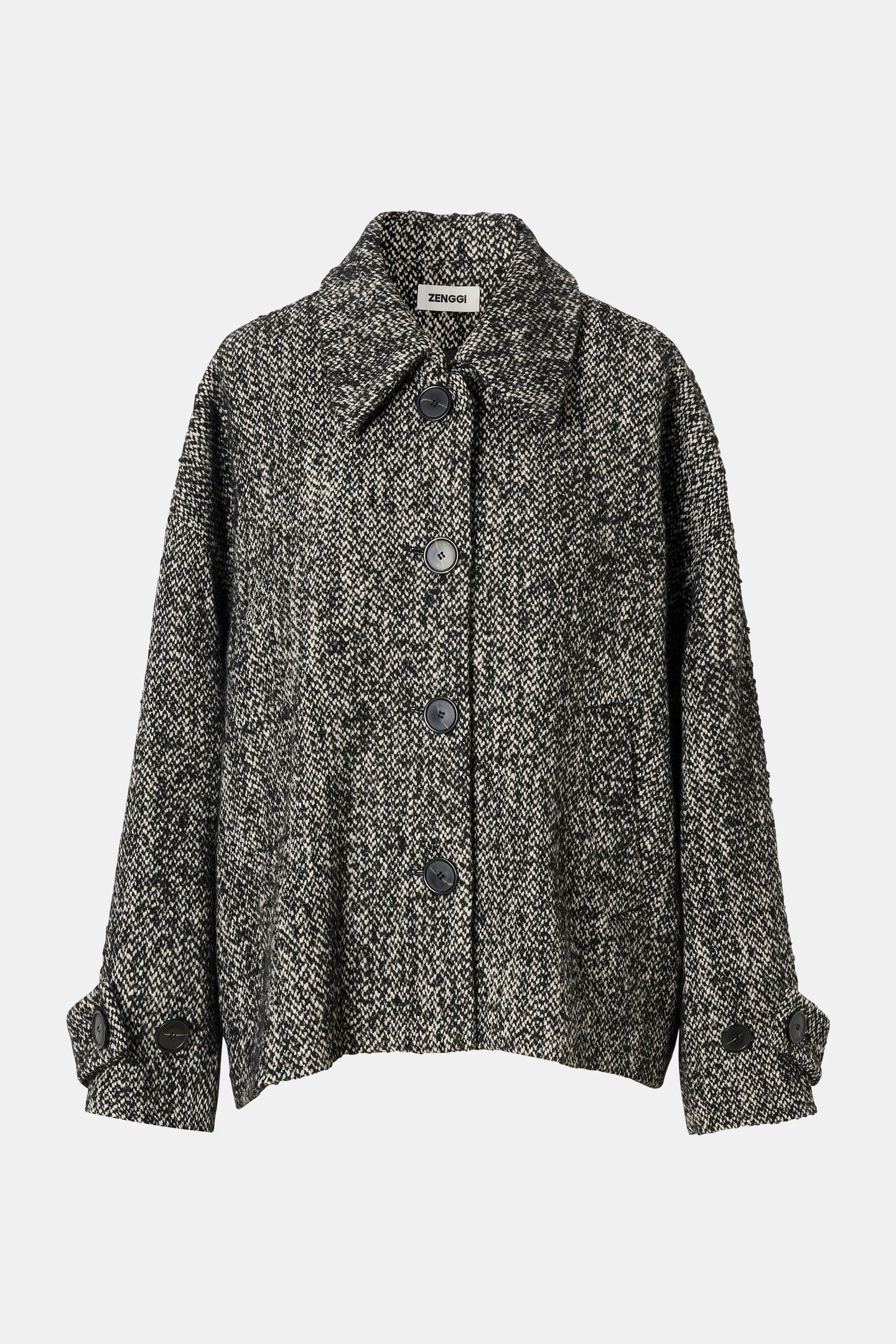 TWEED SHORT COAT BLACK 6