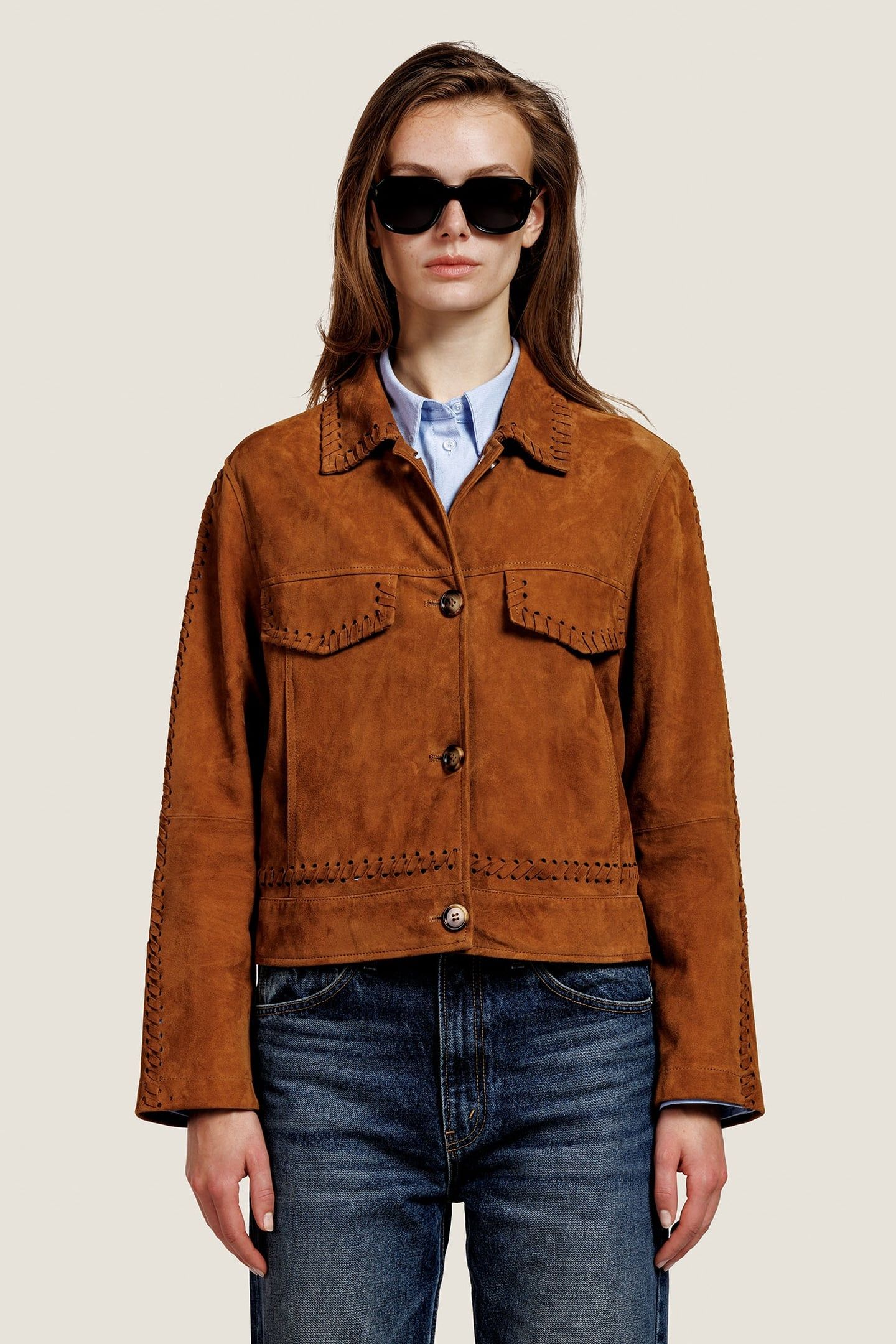 NOÈLLE SUEDE JACKET COGNAC 1