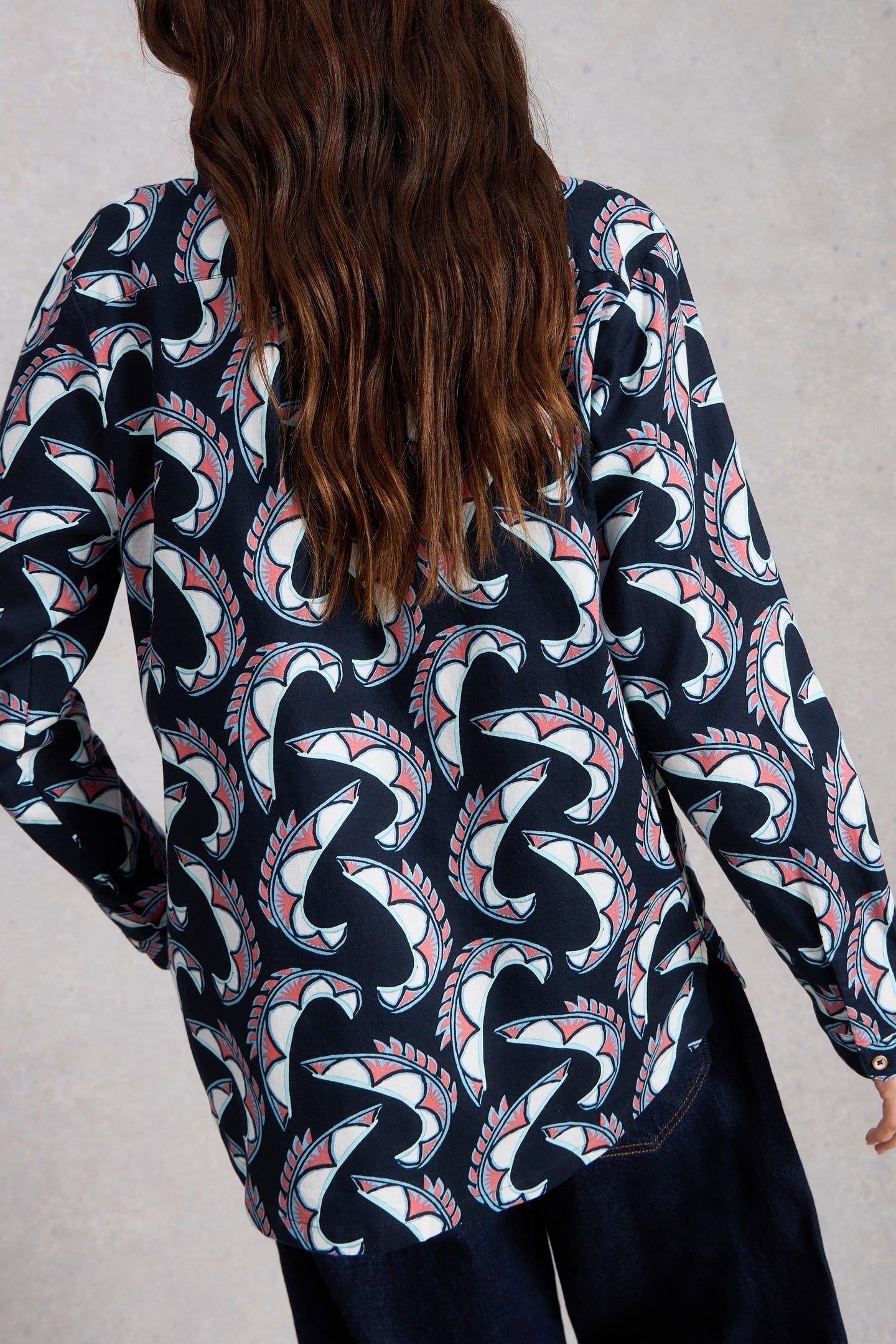 MAPLE SHIRT NAVY PRINT 2