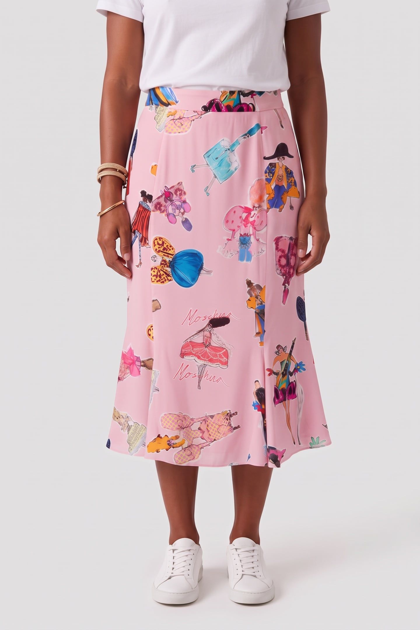 GEORGETTE SKIRT FASHION SKETCHES PINK 1