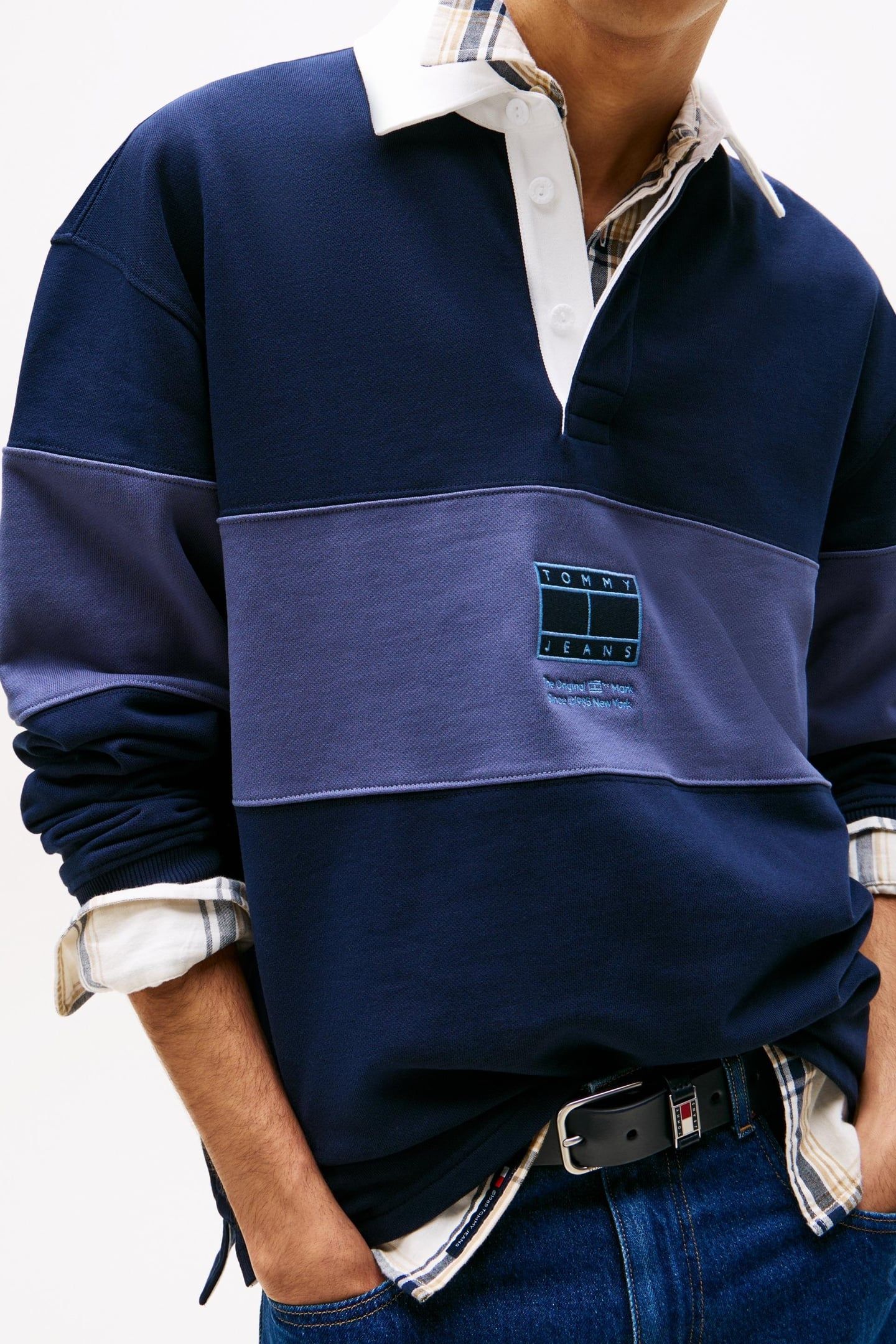 TJM RELAXED TONAL FLAG POLO DARK NIGHT NAVY 5