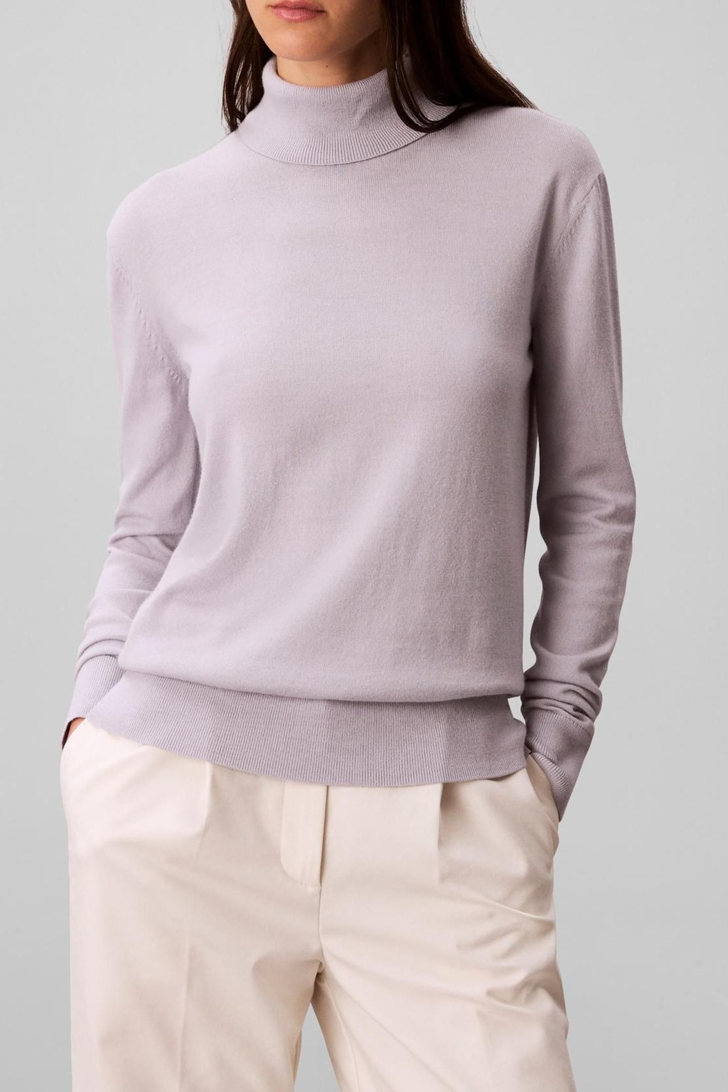 LS T-NECK EXTRAFINE MERINO LACEY LILAC 1