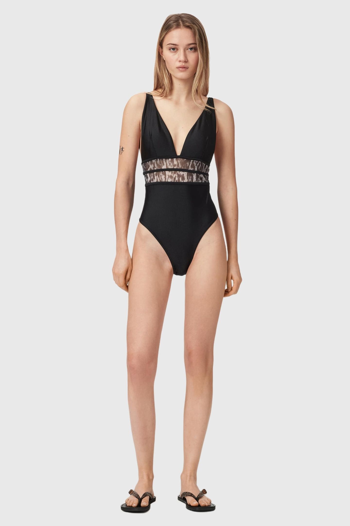 XALIA SWIMSUIT BLACK/GREY LEOPARD 1