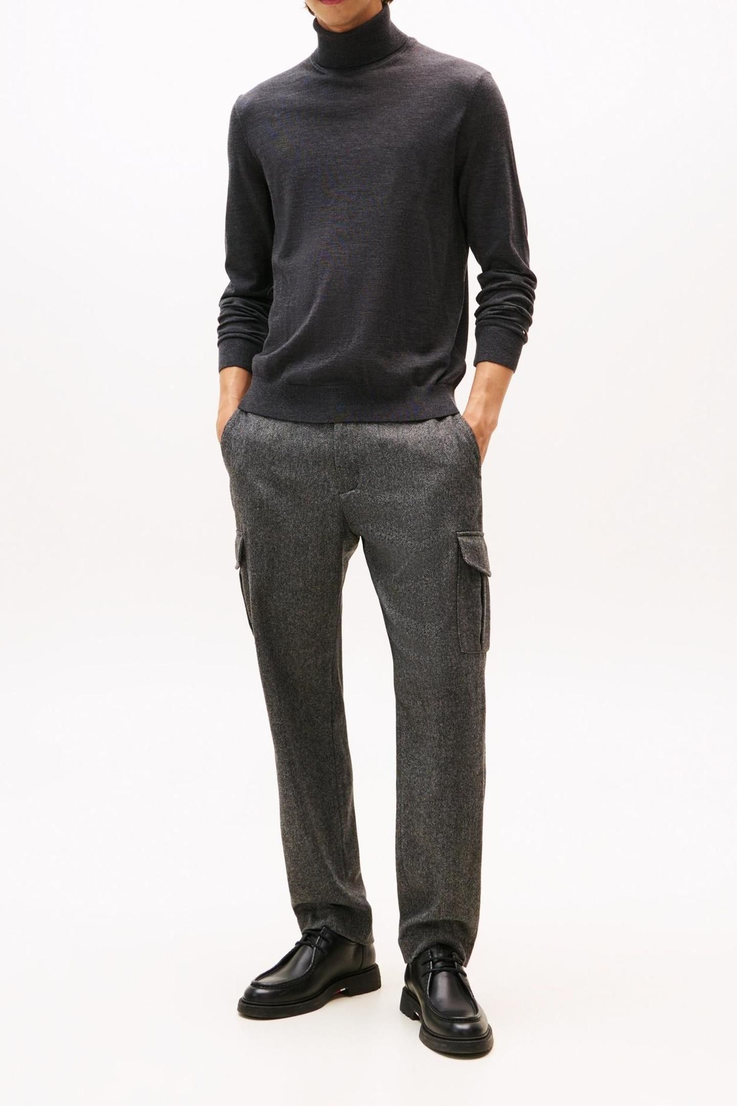 DC FINE MERINO ROLL DARK GREY HEATHER 1