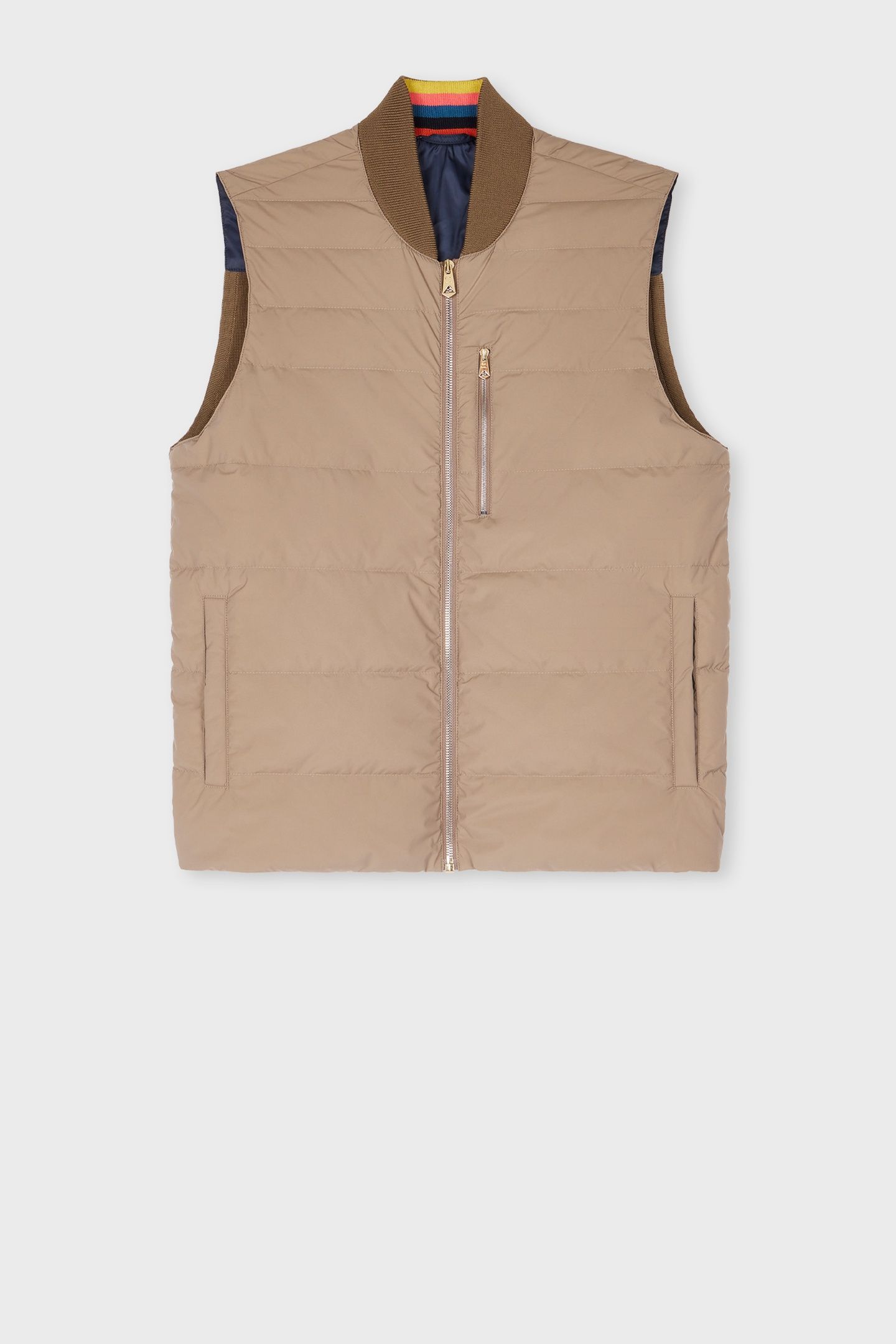 MENS HYBRID DOWN GILET LIGHT BEIGE 6