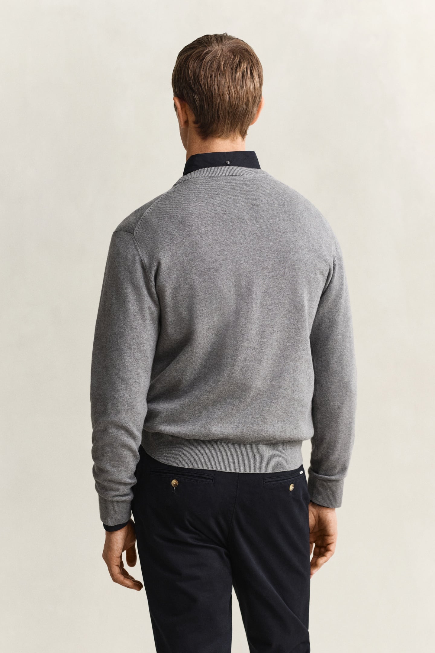 CLASSIC COTTON C-NECK DARK GREY MELANGE 5