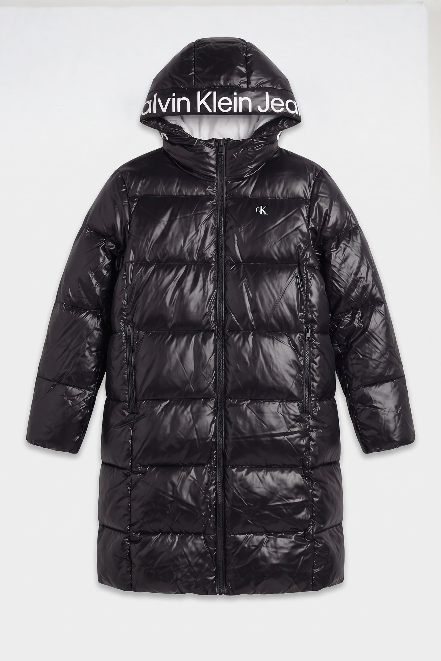SHINY LONG LOGO PUFFFER BLACK 3