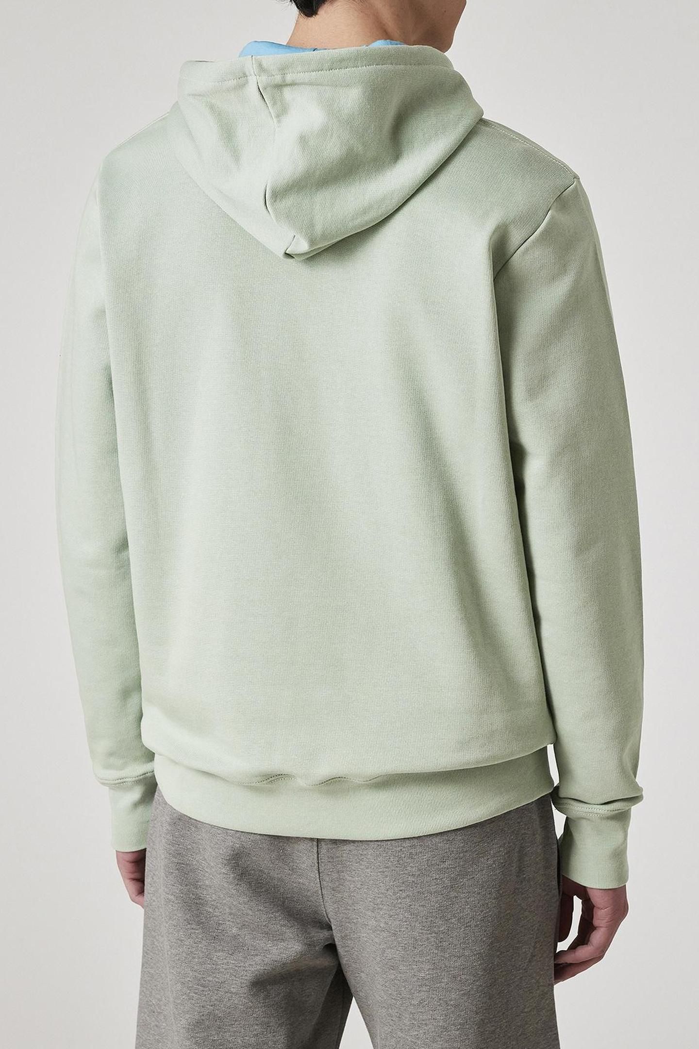 MENS REG FIT HOODY ZEBRA PASTEL GREEN 3
