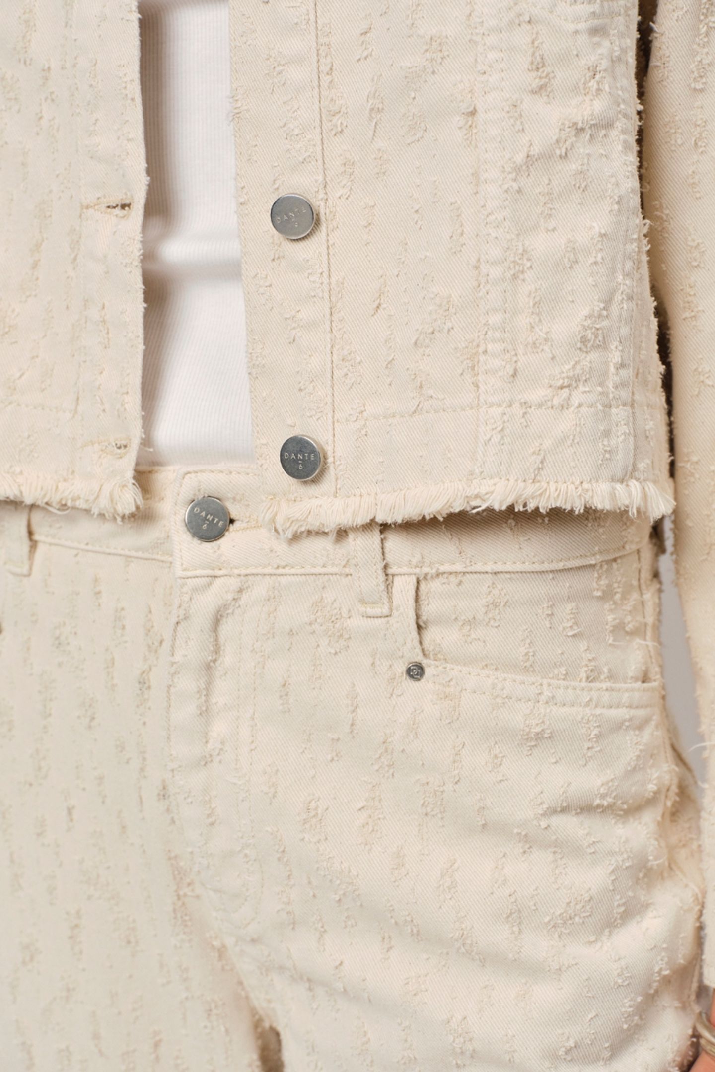 NUIT DISTRESSED WIDE LEG JEANS BUTTER CREAM 4
