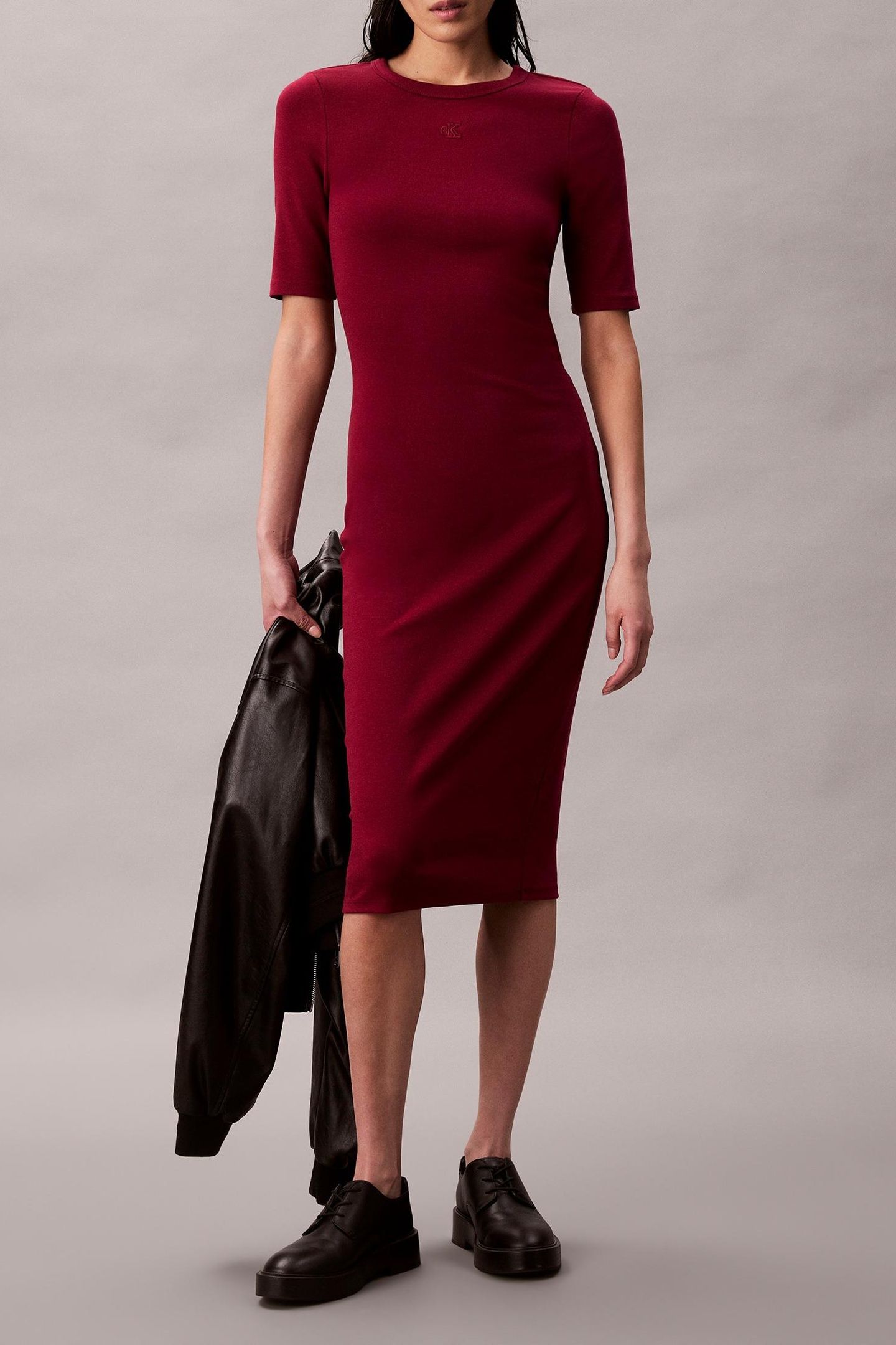 HS COTTON CONTOUR 1X1 DRESS MAGENTA JEWEL 3