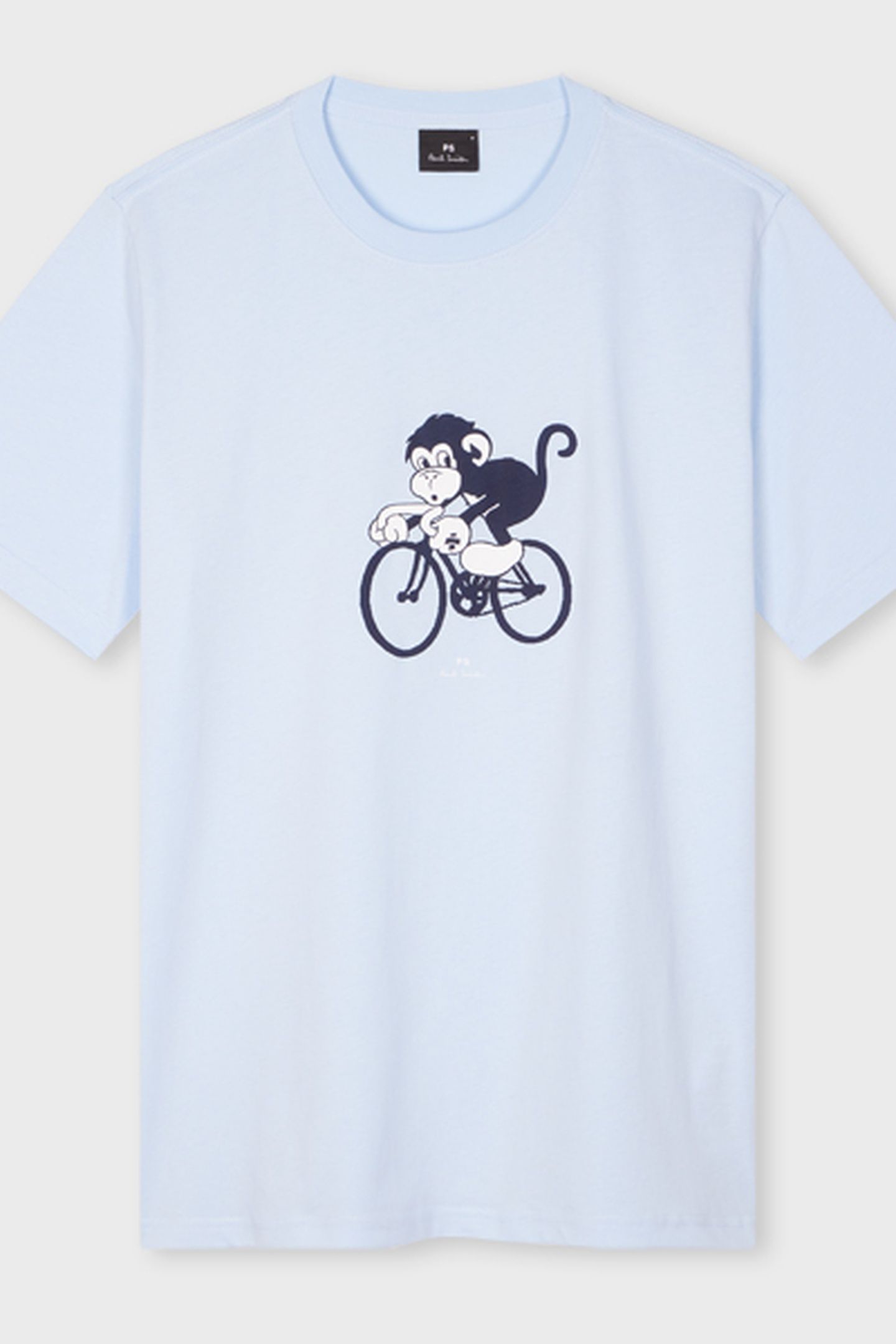 MENS REG FIT TSHIRT BIKE MONKEY LIGHT BLUE 5
