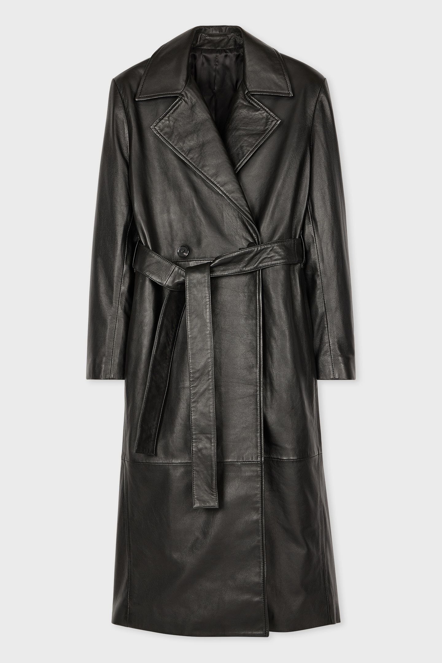 WOMENS COAT LEATHER BLACK 5