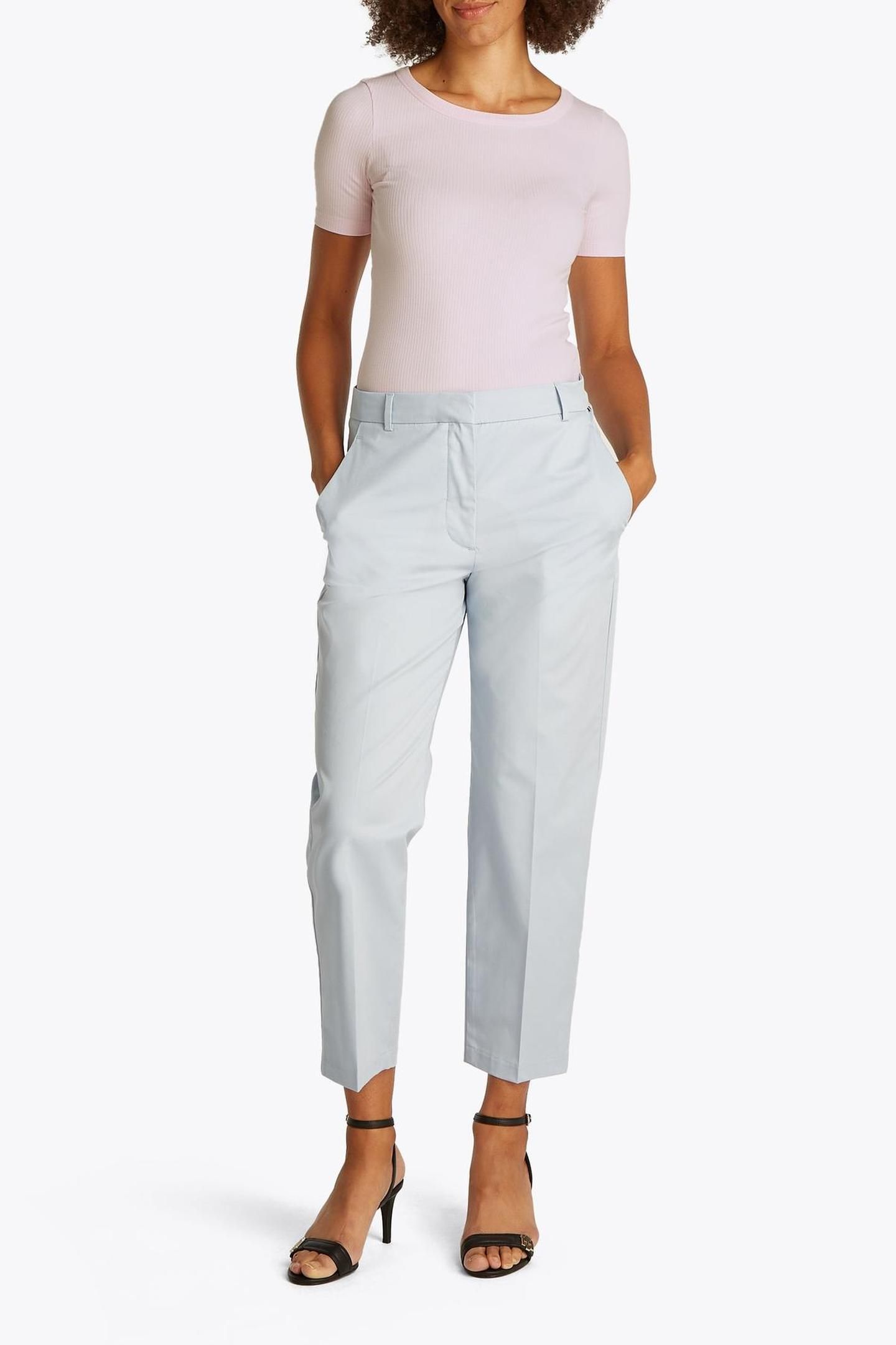 SLIM 5X2 RIB C-NECK SS LIGHT PINK 1