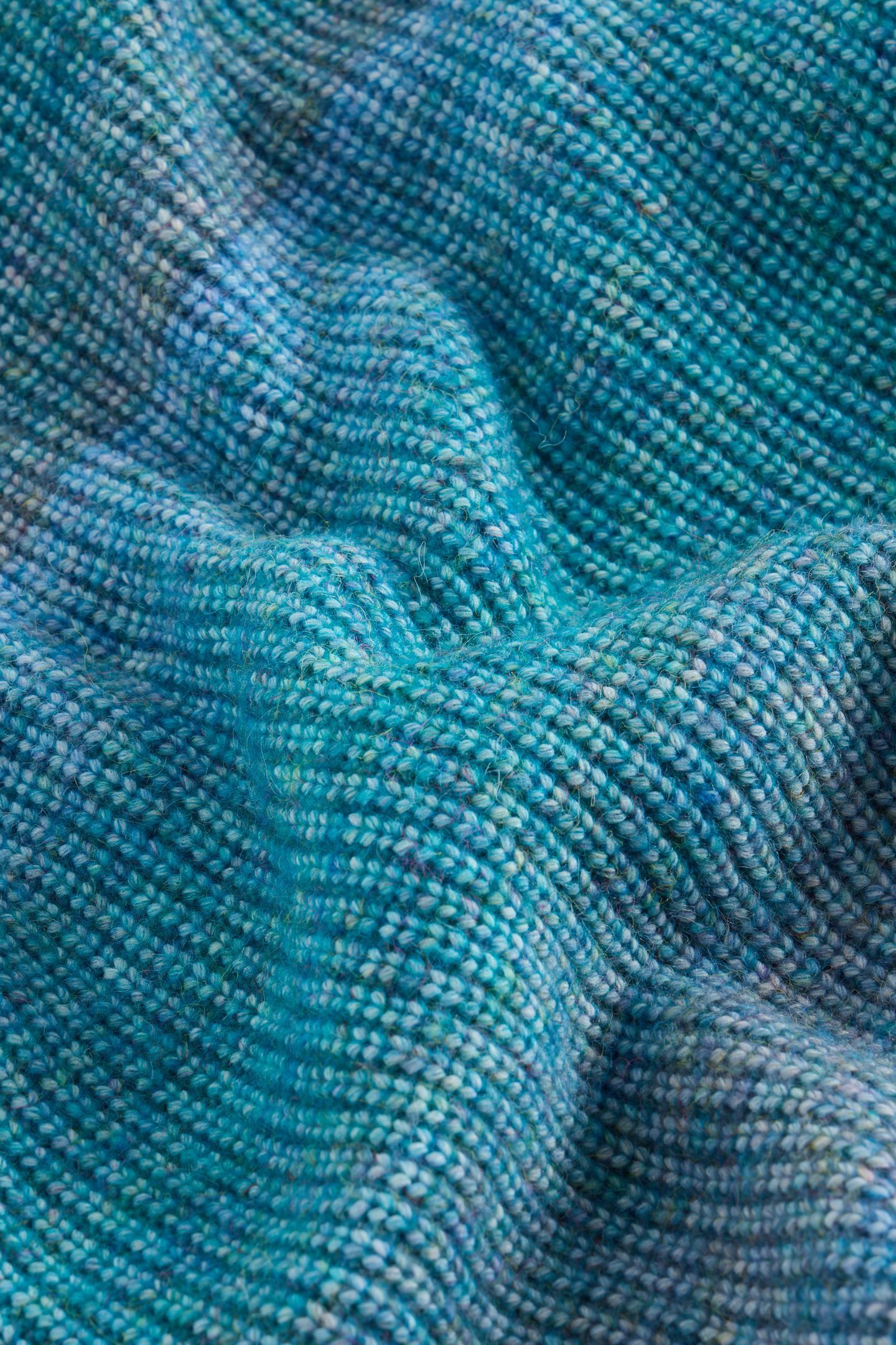 SPACEDYE KNITTED PONCHO BLUE MULTI 6
