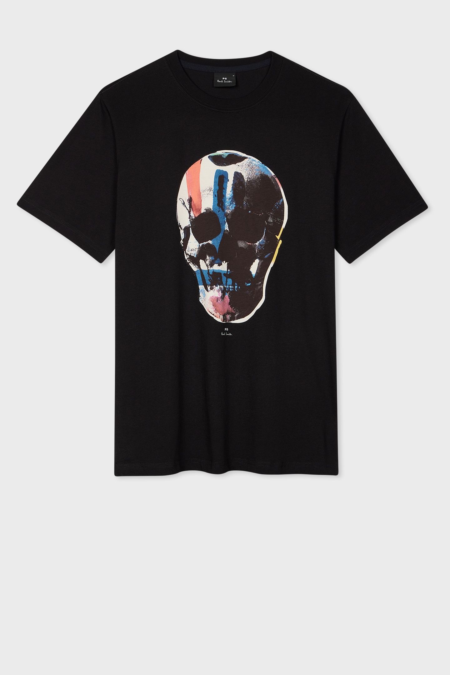MENS REG FIT SS T SHIRT SKULL RED BLUE BLACK 1