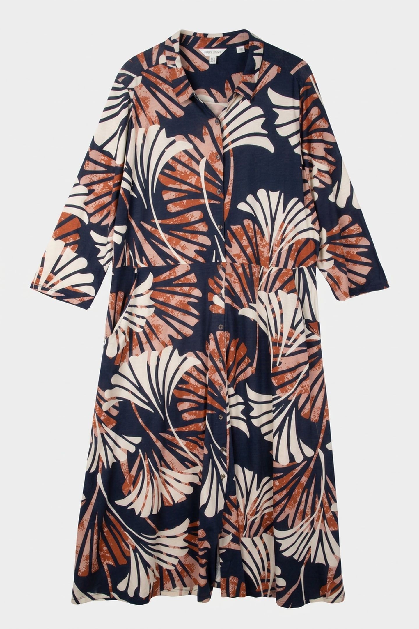 RUA JERSEY SHIRT DRESS NAVY PRINT 3
