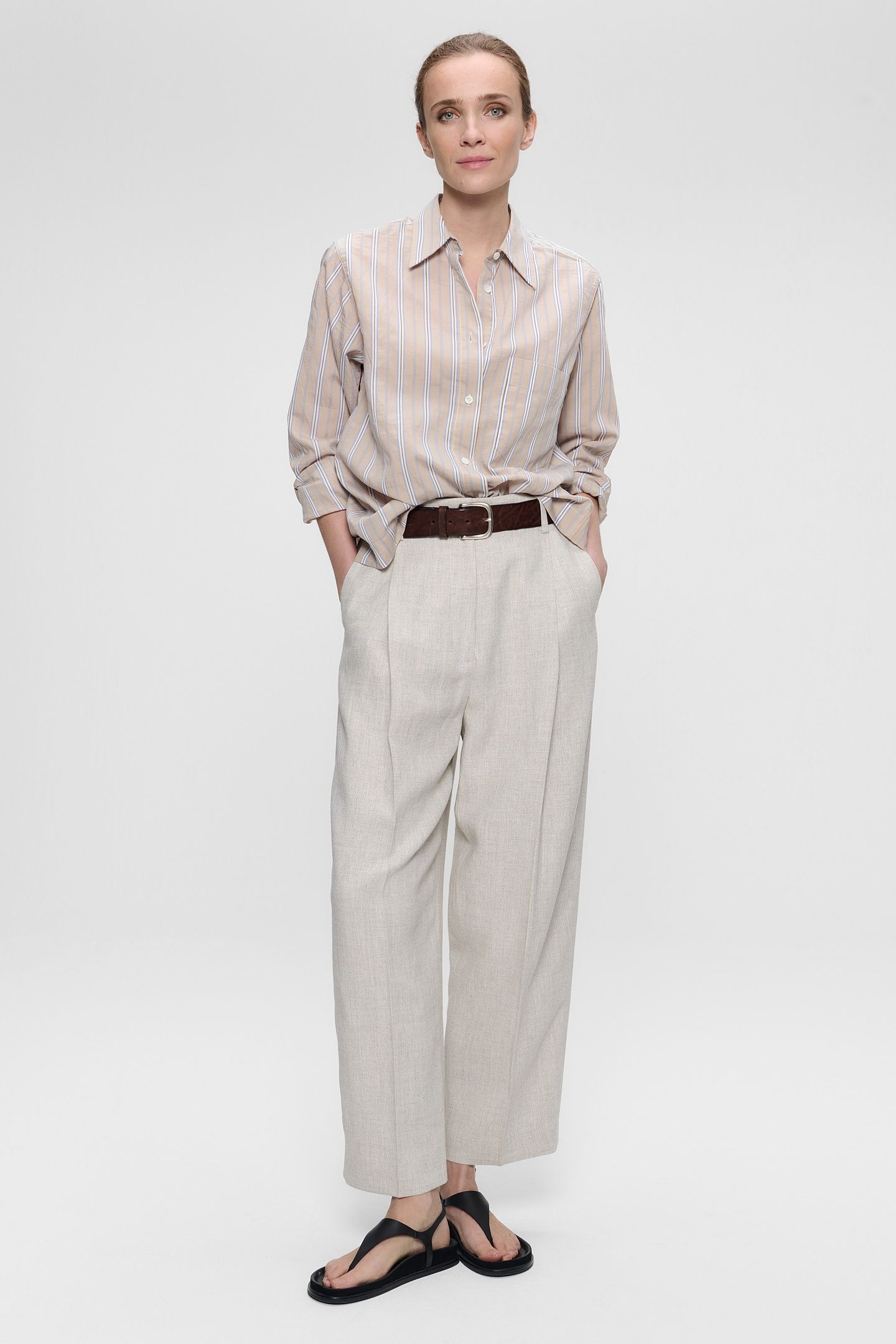 STRIPED BOXY SHIRT CHALK 2