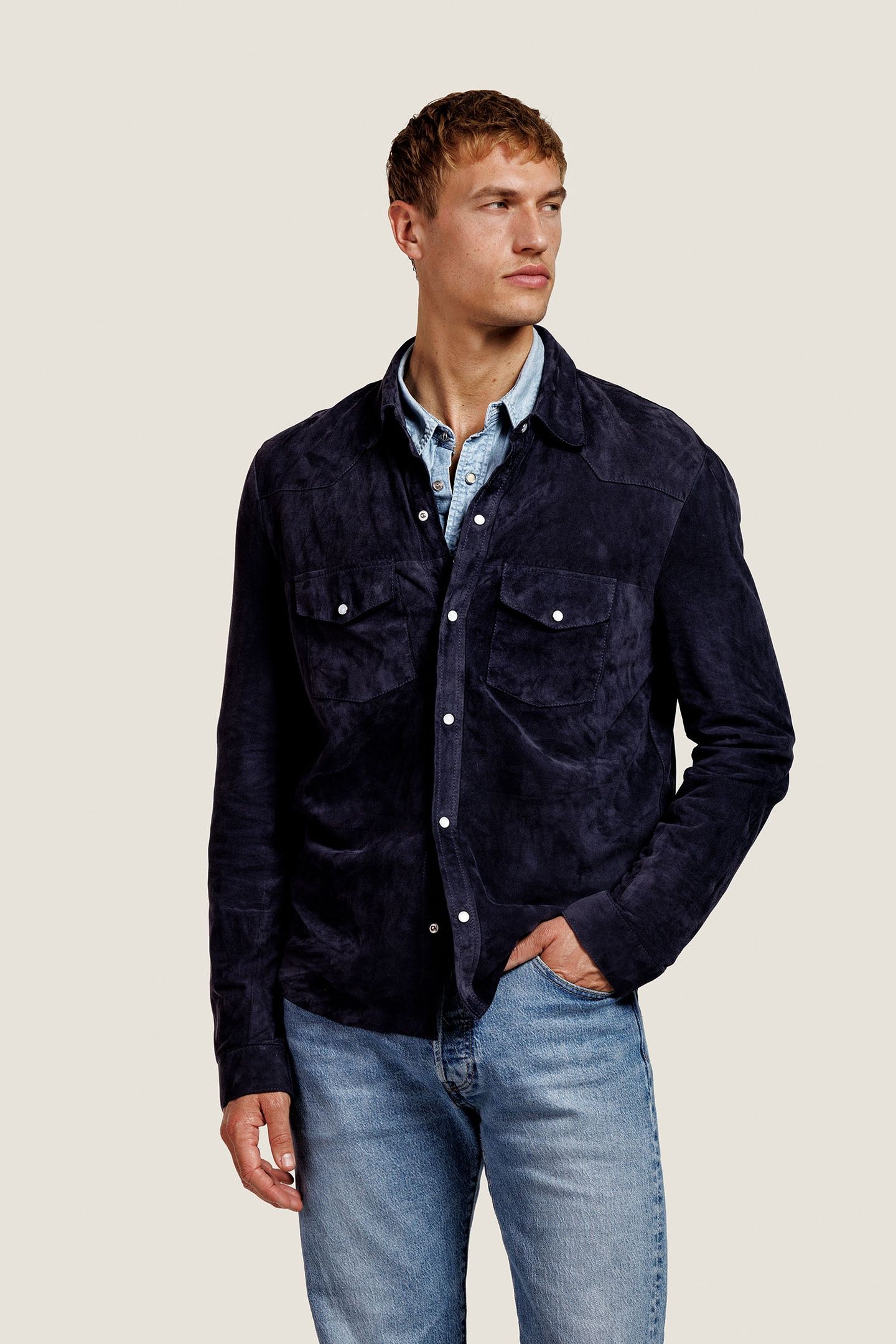 KAYCE SUEDE JACKET MARINE BLUE 2