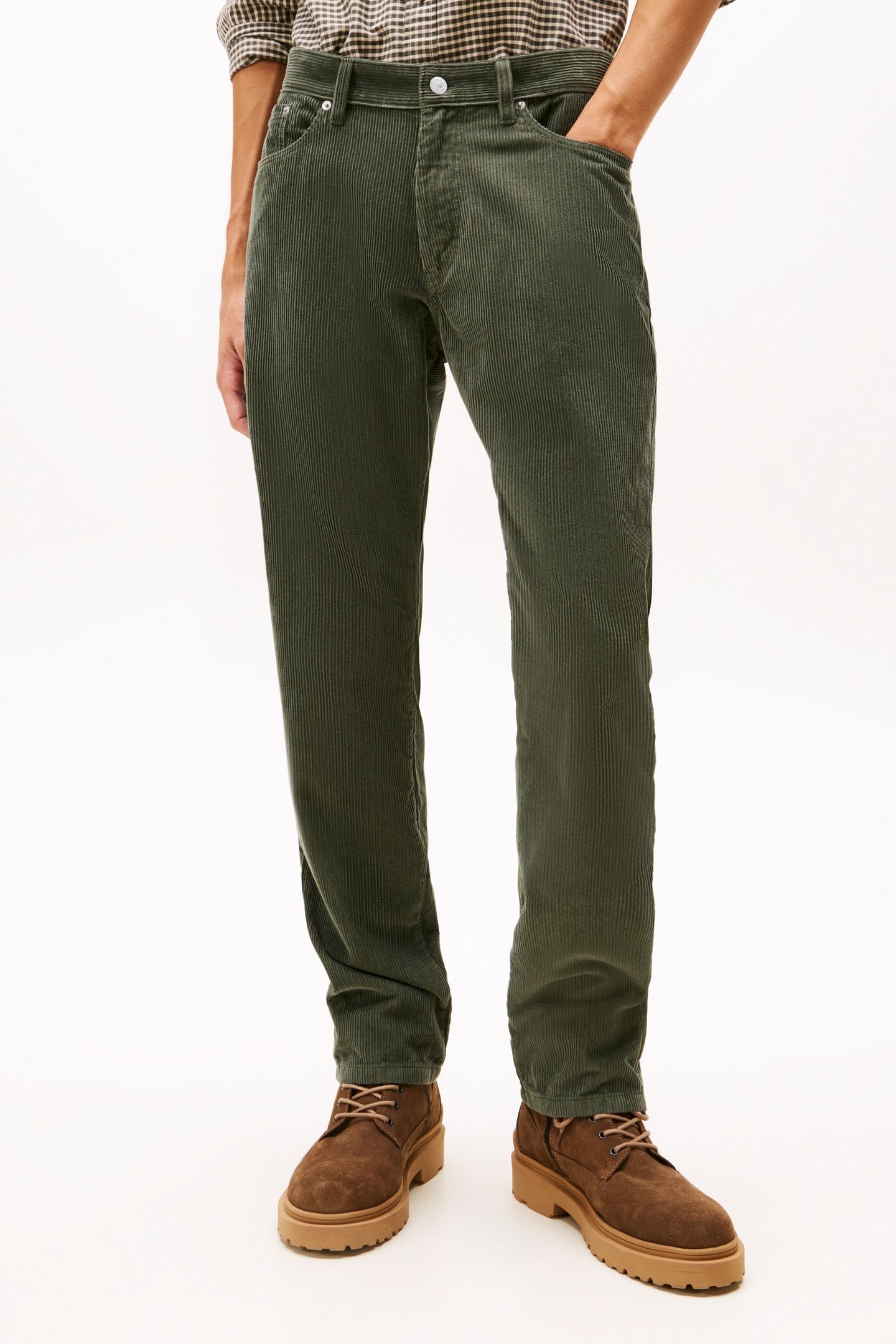 TJM RYAN CORD CHINO PEWTER GREEN 1