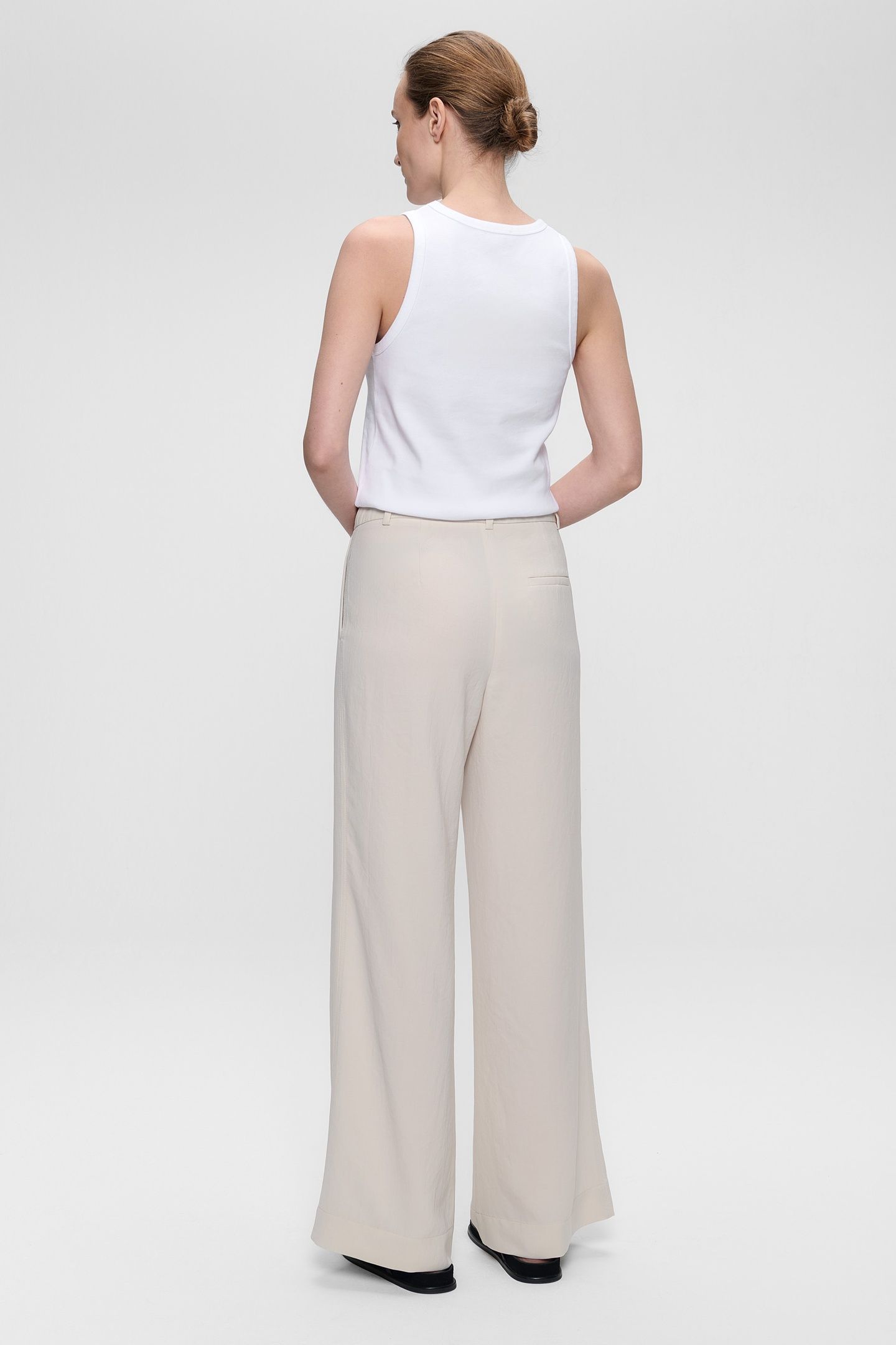 JAP CREPE MICKY WIDE LEG PANTS CHALK 2